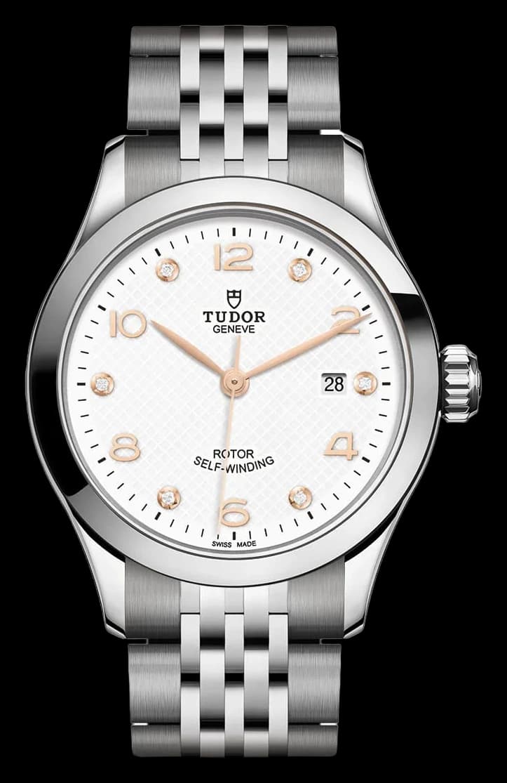 Tudor 1926 – 28 mm, White Diamond-Set Dial, Steel Bracelet