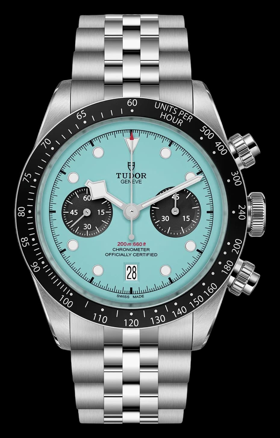 Tudor Black Bay Chrono – 41 mm, Turquoise Dial, Steel Bracelet