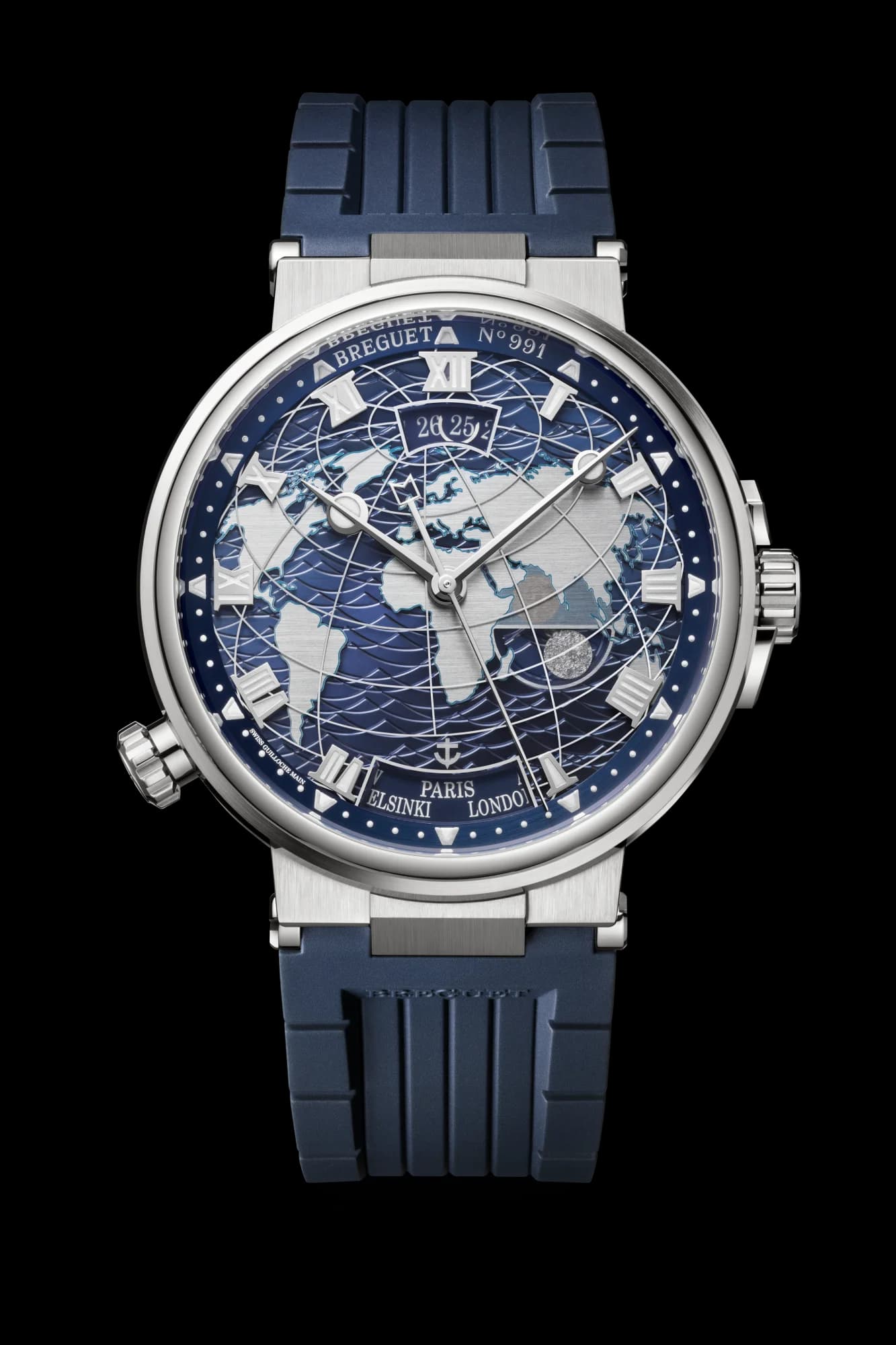 Breguet Marine Hora Mundi 5557 – Beyaz Altın, Kauçuk Kayış