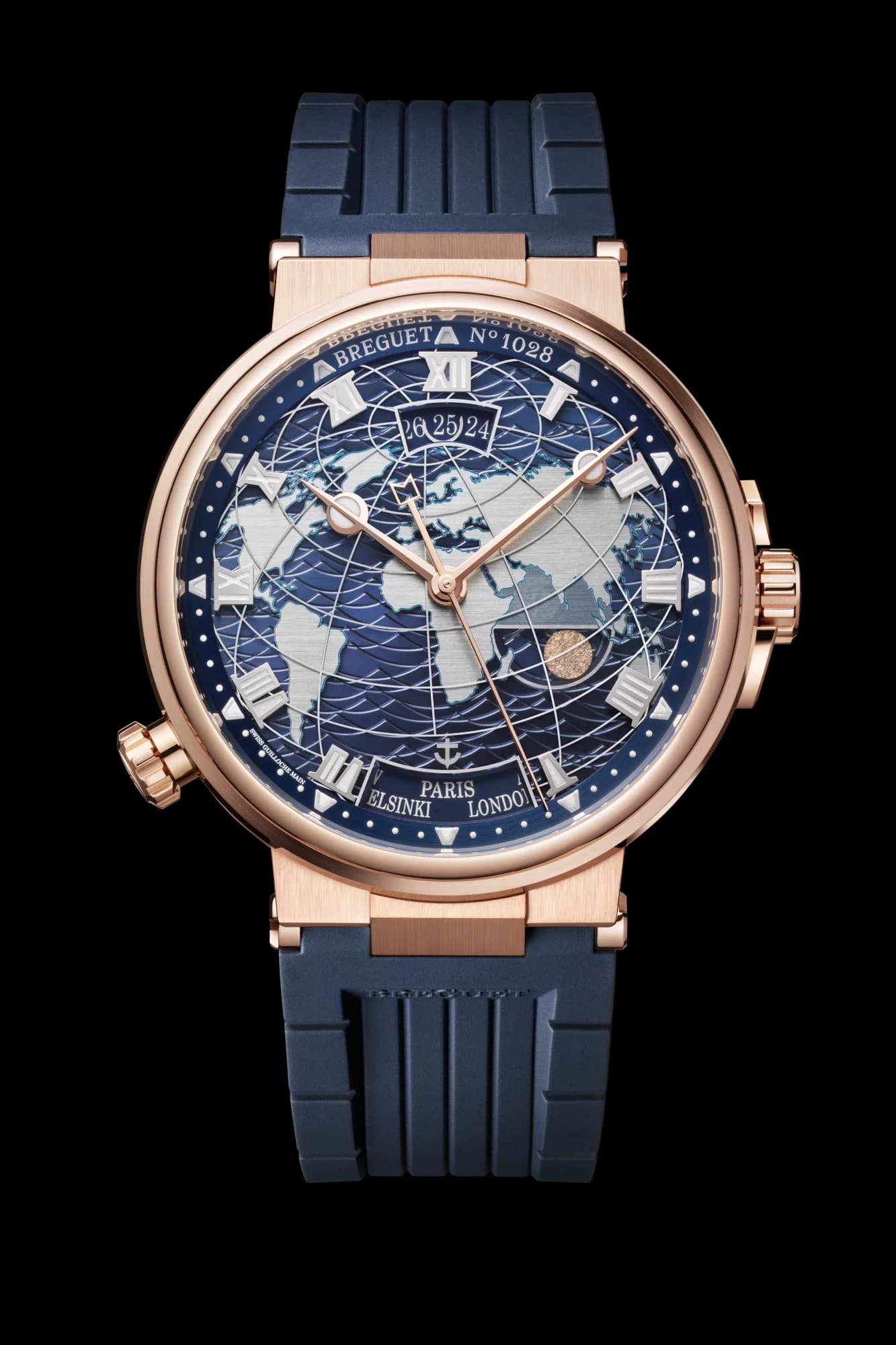 Breguet Marine Hora Mundi 5557 – Pembe Altın, Kauçuk Kayış