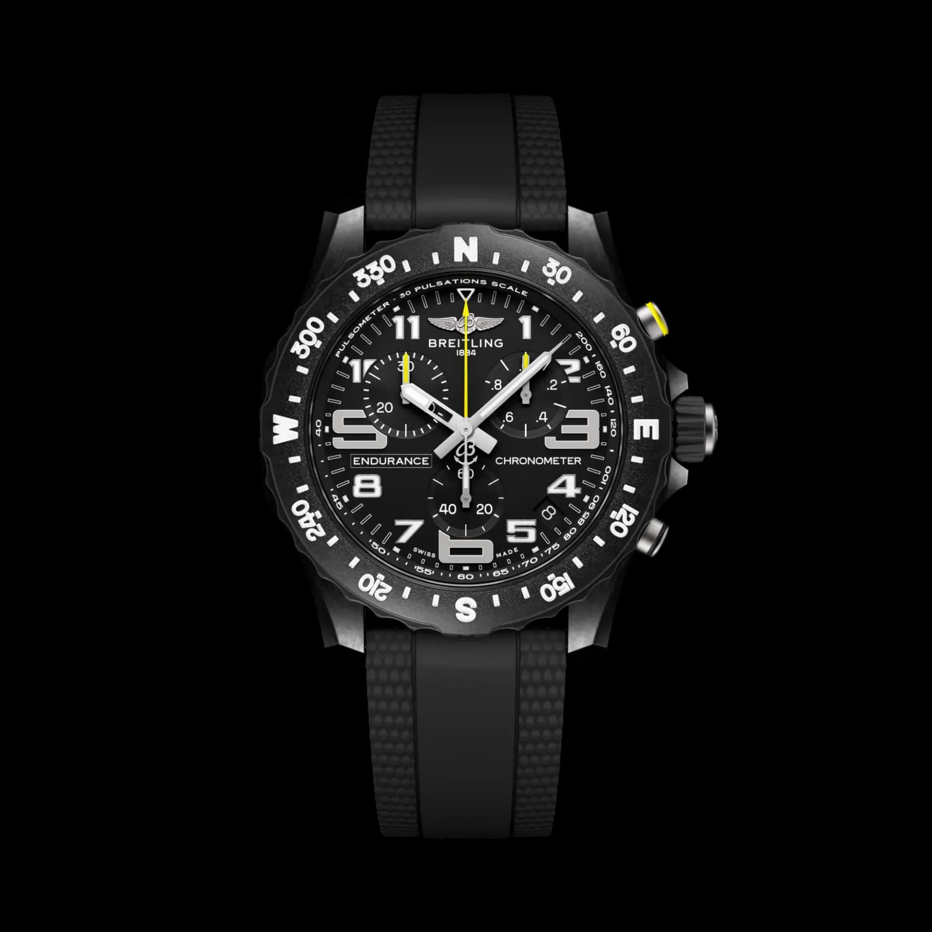 Breitling Endurance Pro 44 – Siyah Kadran, Siyah Kauçuk Kayış