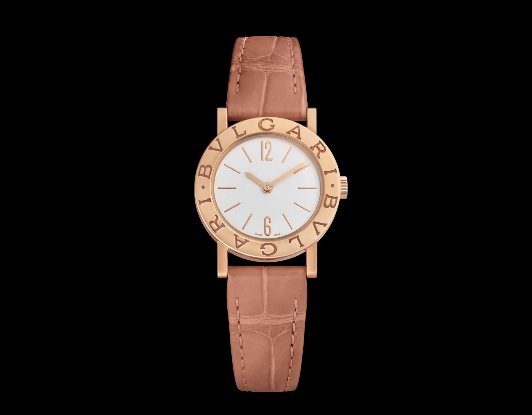 Bvlgari Bvlgari Bvlgari 26 mm – Pembe Altın, Beyaz Kadran