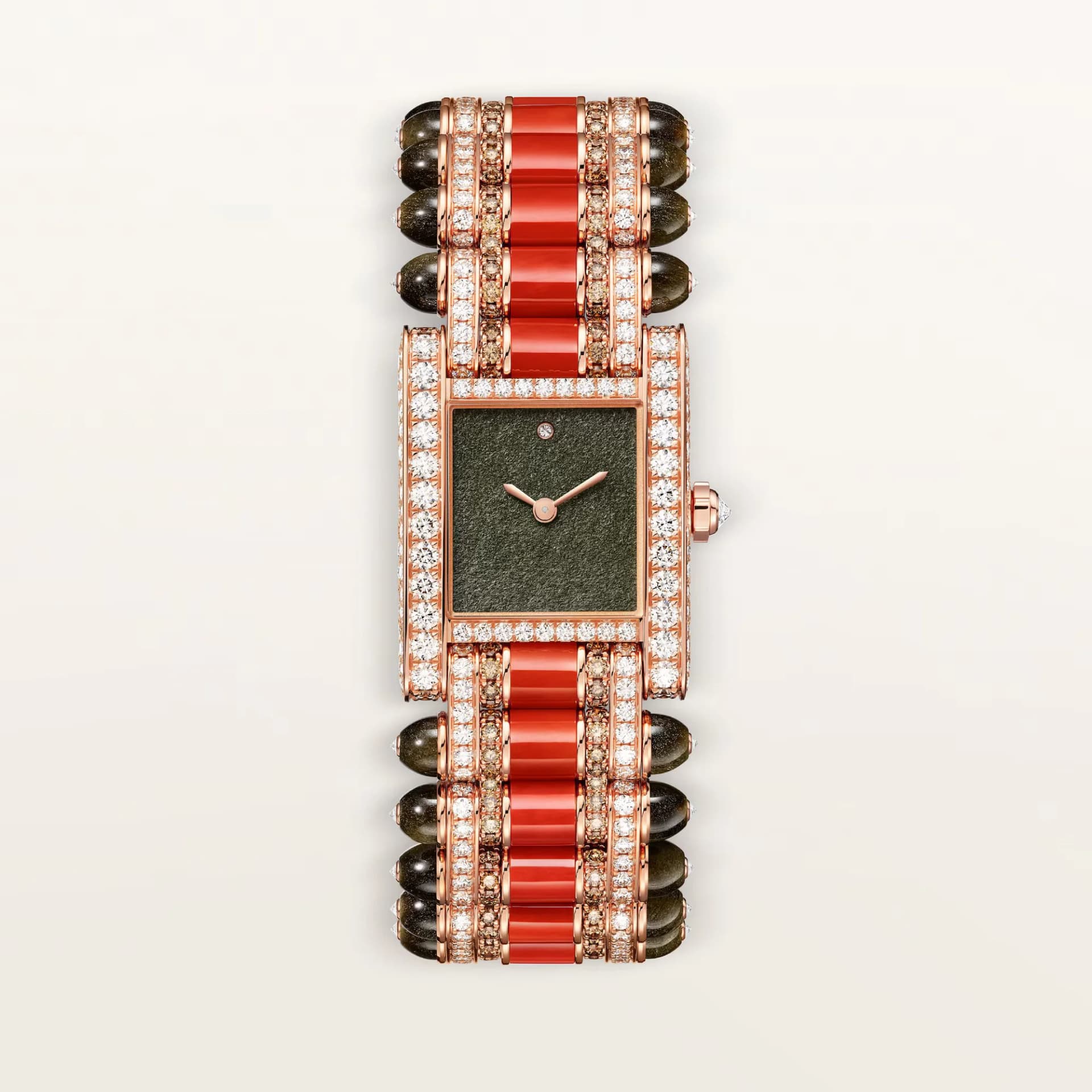 Cartier Tank Large Model – Pembe Altın, Beyaz Pırlanta