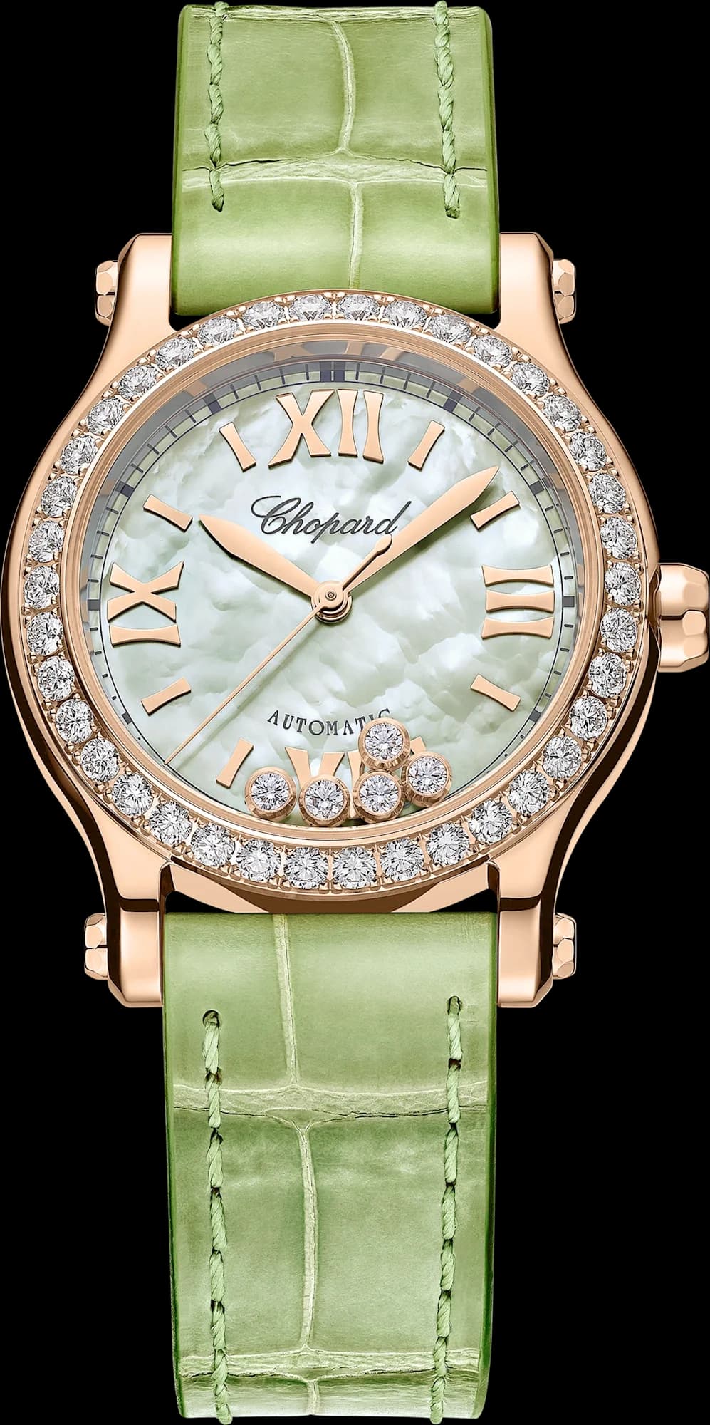 Chopard Happy Sport 30 mm – Pembe Altın, Yeşil Sedef Kadran
