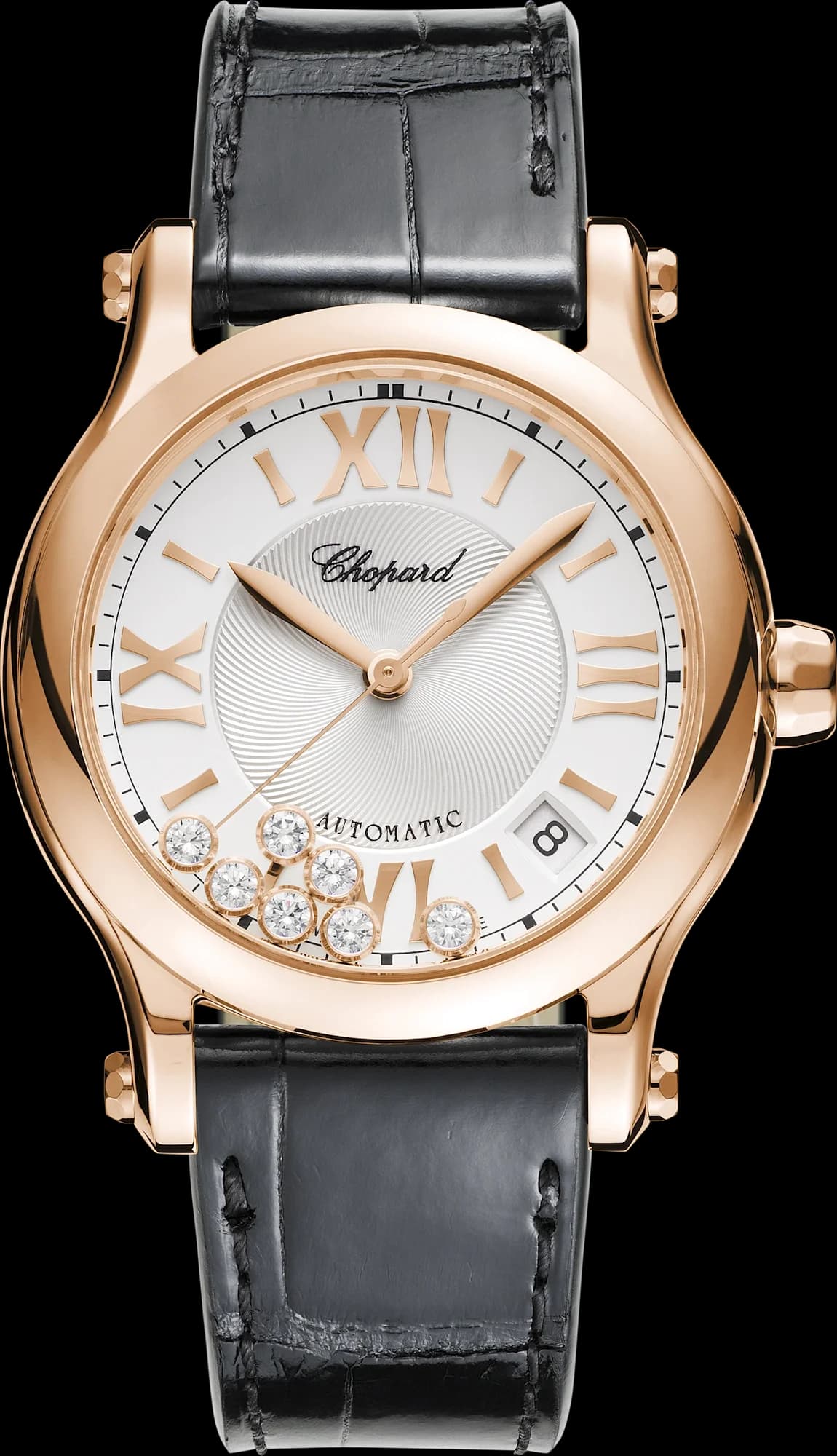 Chopard Happy Sport 36 mm – Pembe Altın, Gümüş Kadran