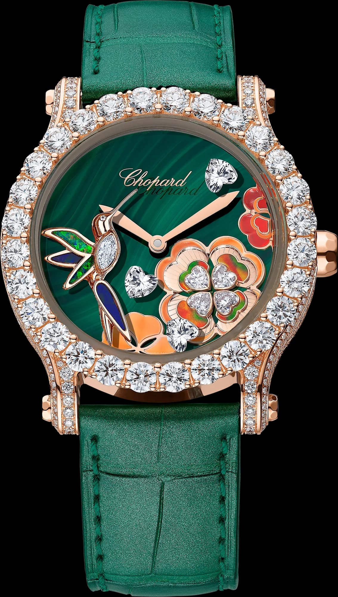 Chopard Happy Sport Métier d'art – Pembe Altın, Malakit Kadran
