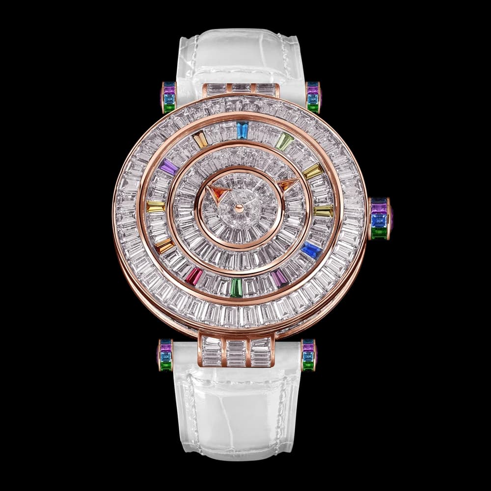 Franck Muller Double Mystery – Rose Gold, White Strap