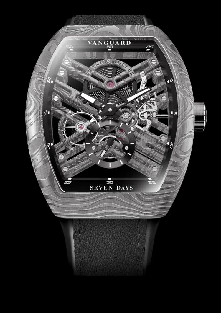 Franck Muller Vanguard Damascus Steel Skeleton V 45 S6 SQT DAMAS BR (NR)