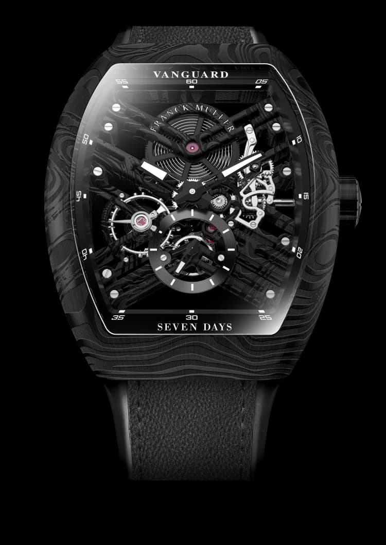 Franck Muller Vanguard Damascus Steel Skeleton V 45 S6 SQT DAMAS NR BR (NR)