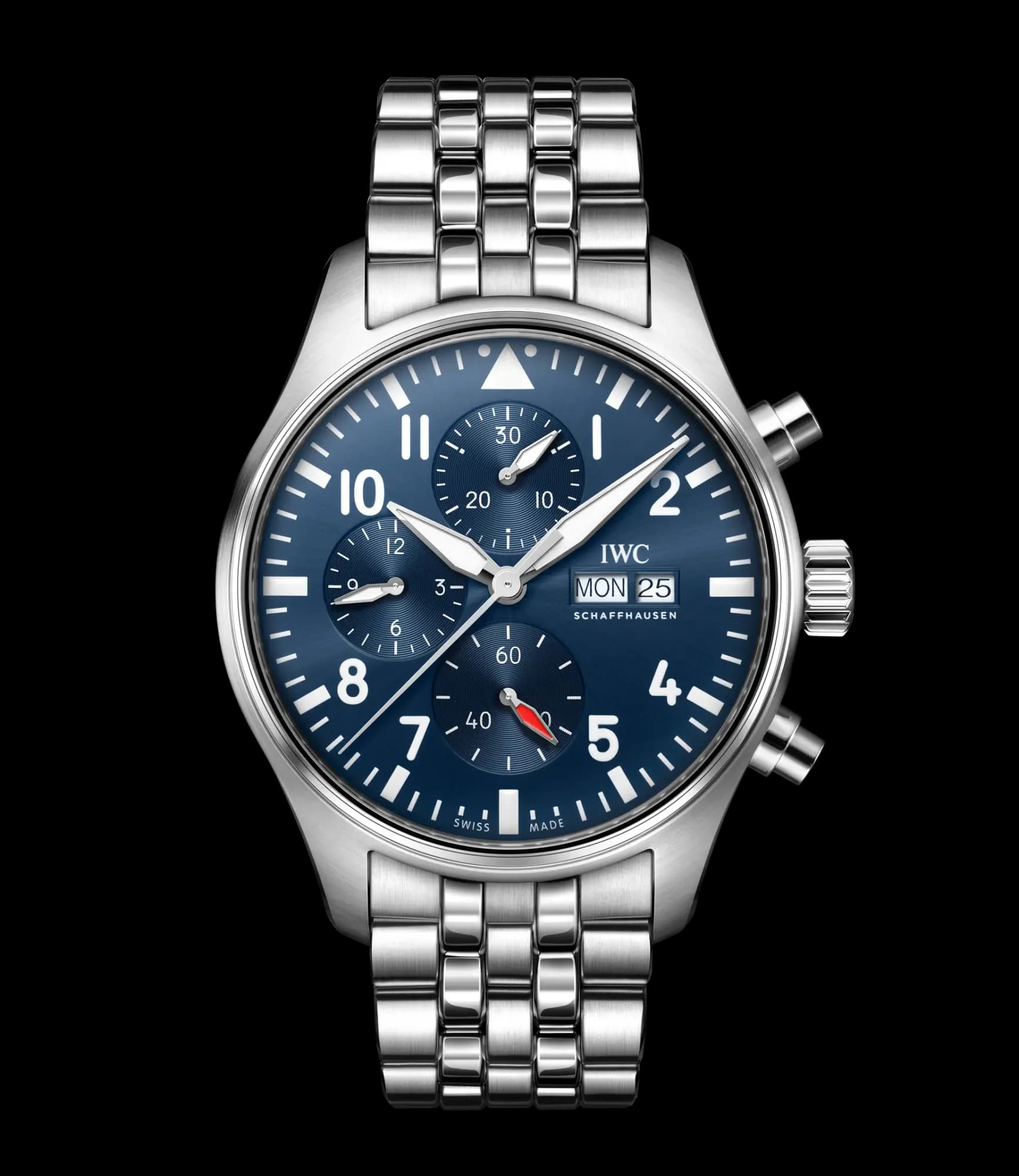 IWC Schaffhausen Pilot's Watch Chronograph – Mavi Kadran, Bilezik