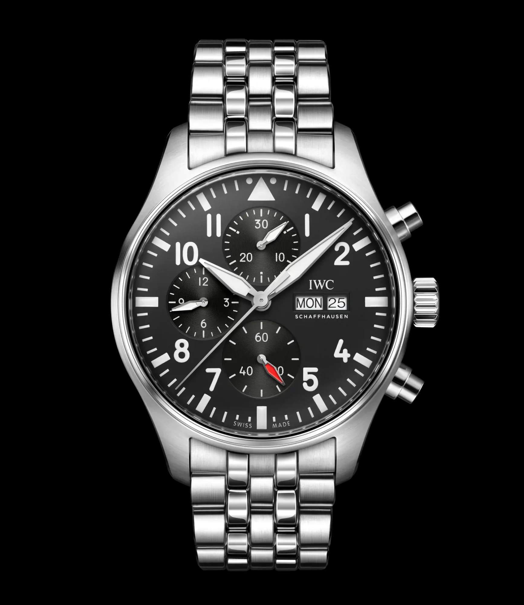IWC Schaffhausen Pilot's Watch Chronograph – Siyah Kadran, Bilezik