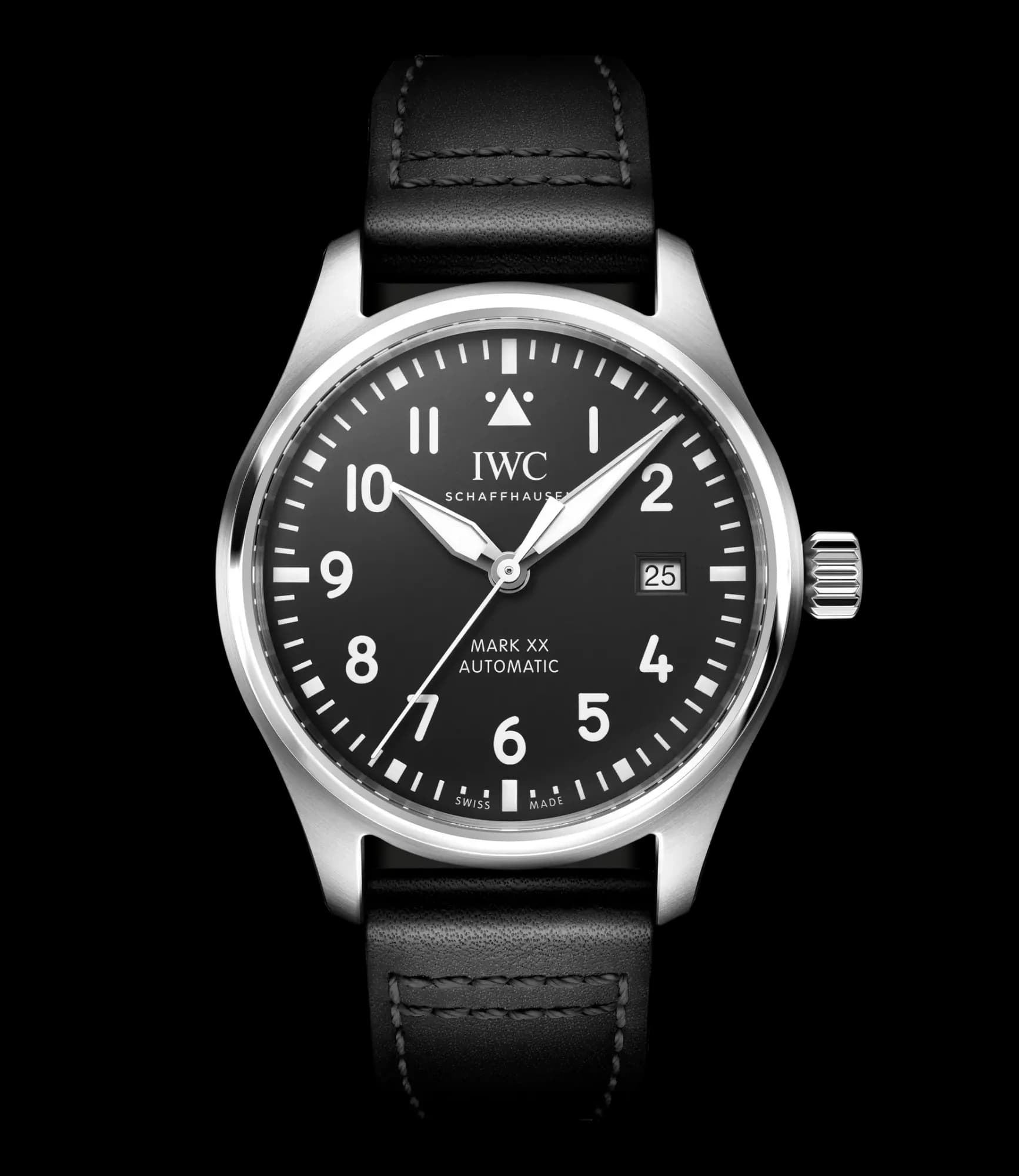 IWC Schaffhausen Pilot's Watch Mark XX – Siyah Kadran, Siyah Deri Kayış