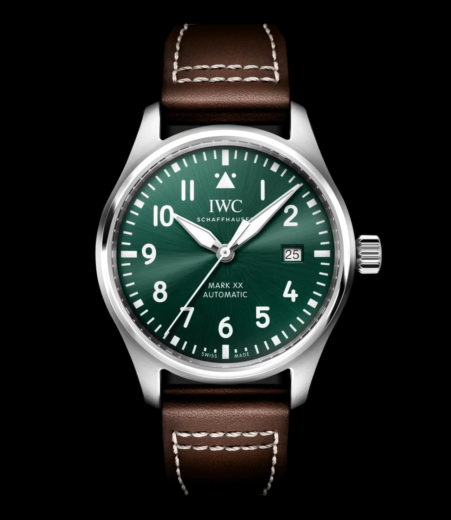 IWC Schaffhausen Pilot's Watch Mark XX – Yeşil Kadran, Kahverengi Deri Kayış
