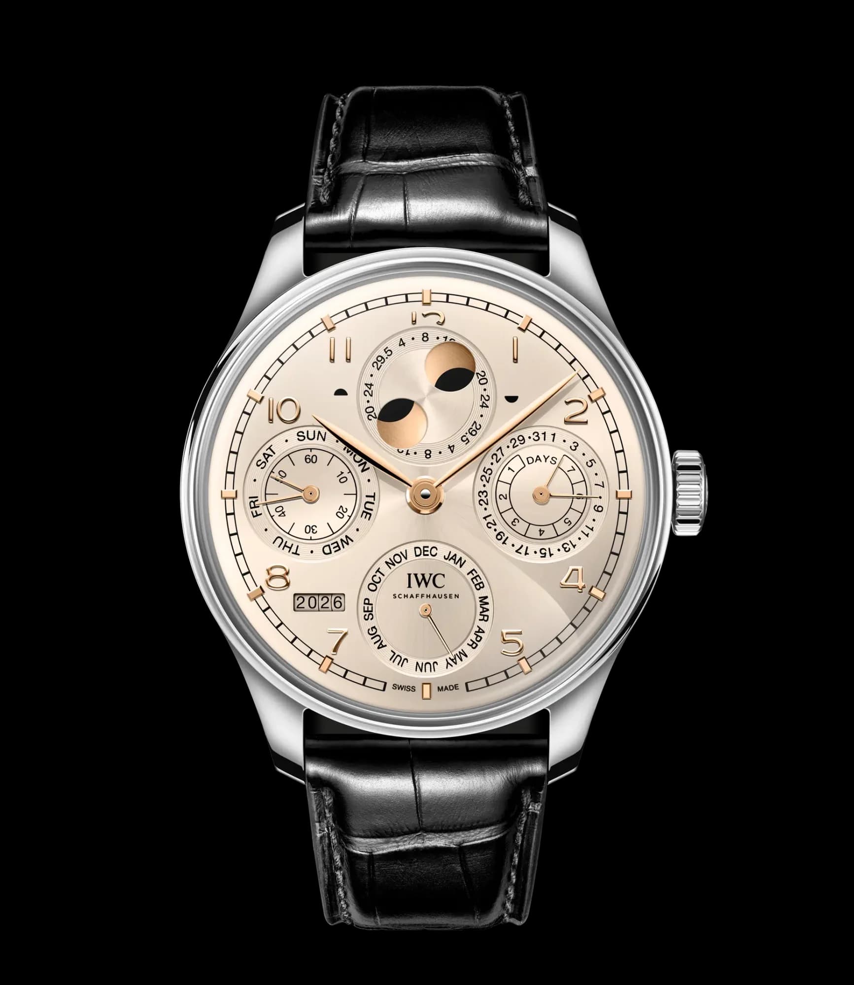 IWC Schaffhausen Portugieser Perpetual Calendar 44 – Beyaz Altın, Dune Kadran