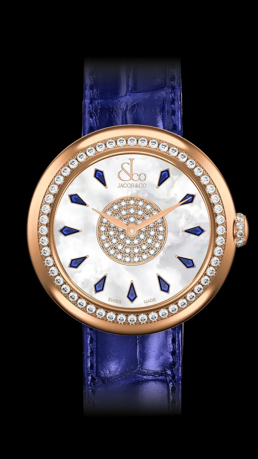 Jacob & Co. Brilliant – Blue Sapphires in Rose Gold (34 mm)