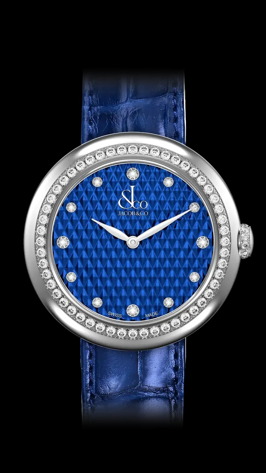 Jacob & Co. Brilliant – Stainless Steel with Blue Pyramid Dial
