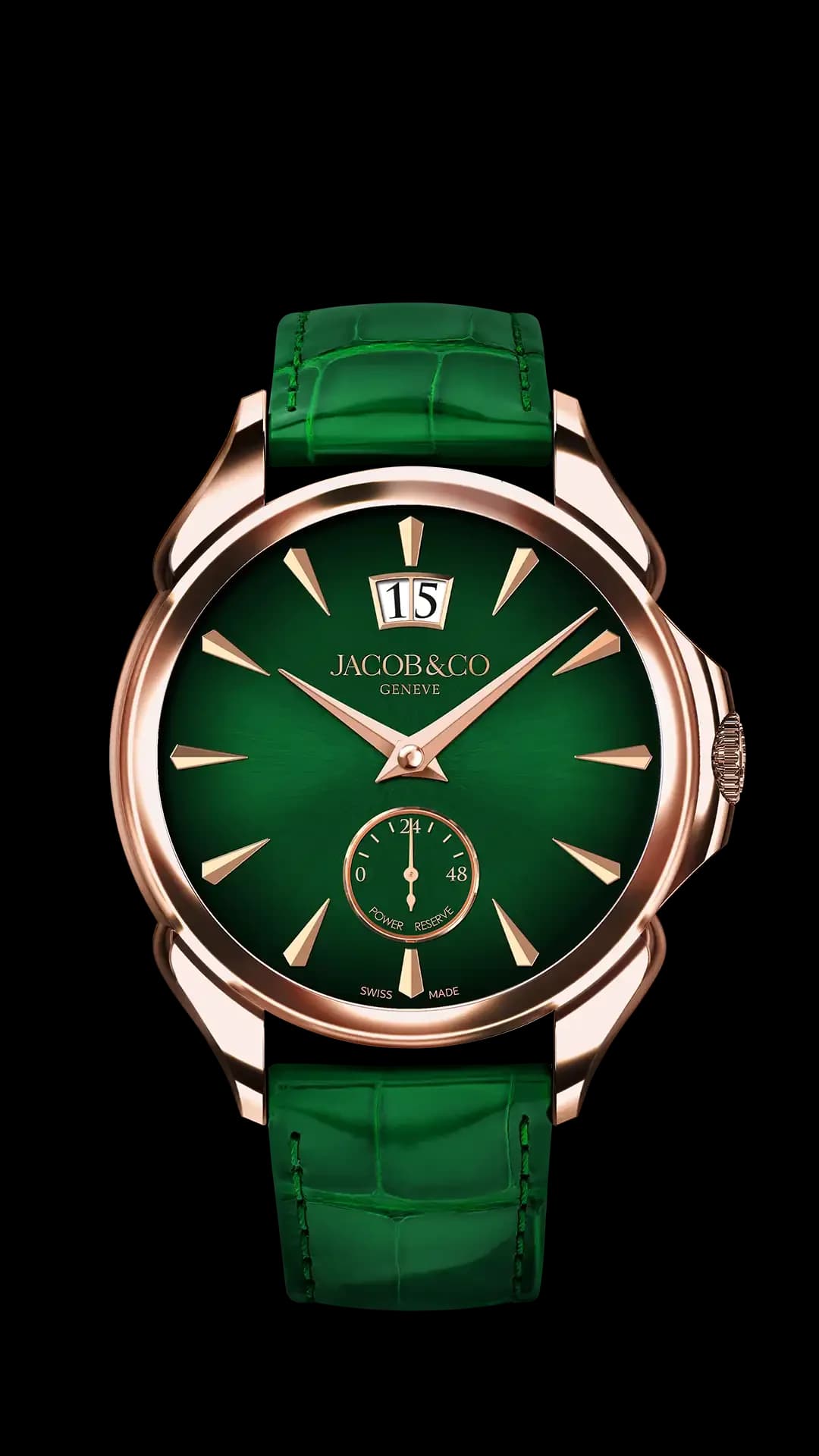 Jacob & Co. Palatial Classic – Rose Gold (Green Sunburst)