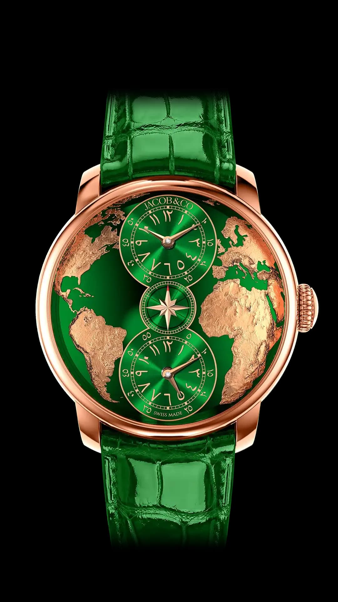 Jacob & Co. The World is Yours Dual Time Zone – Green (Arabic)
