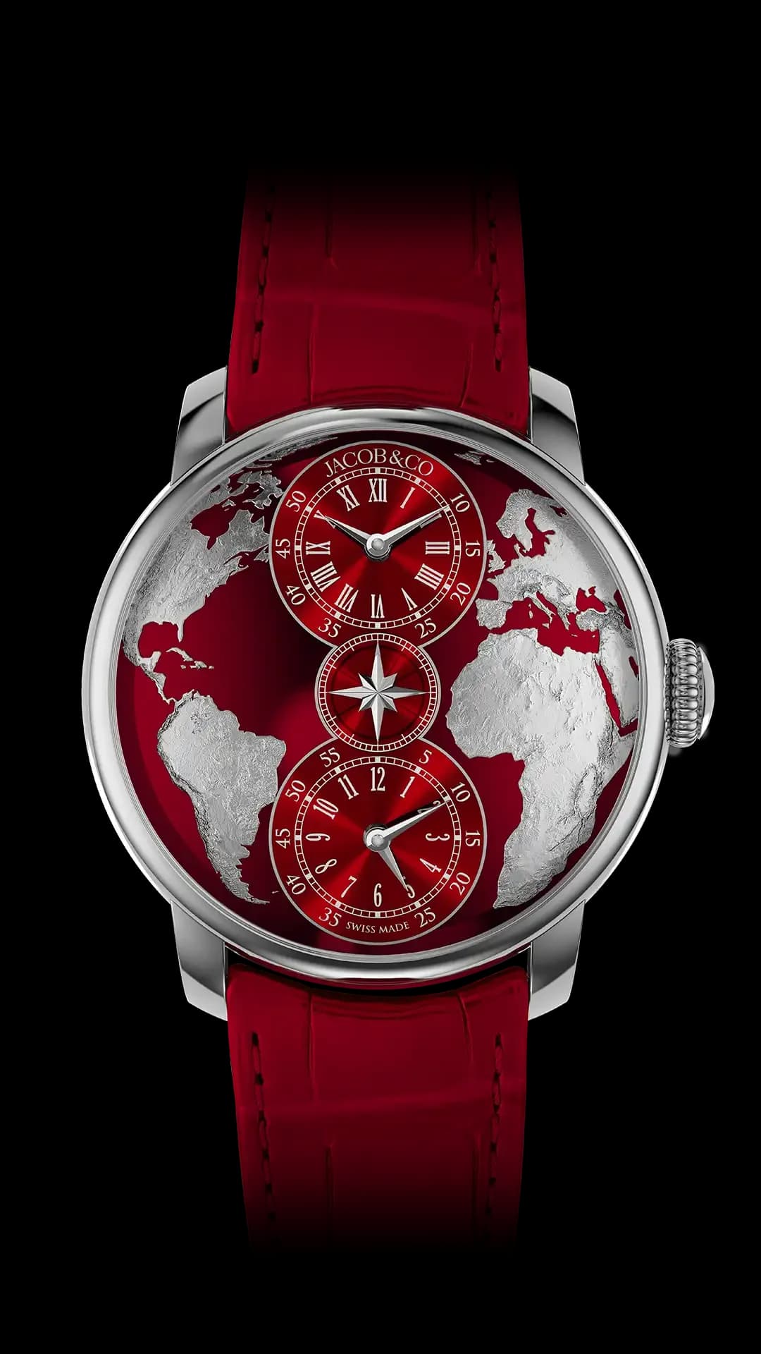 Jacob & Co. The World is Yours Dual Time Zone – Red