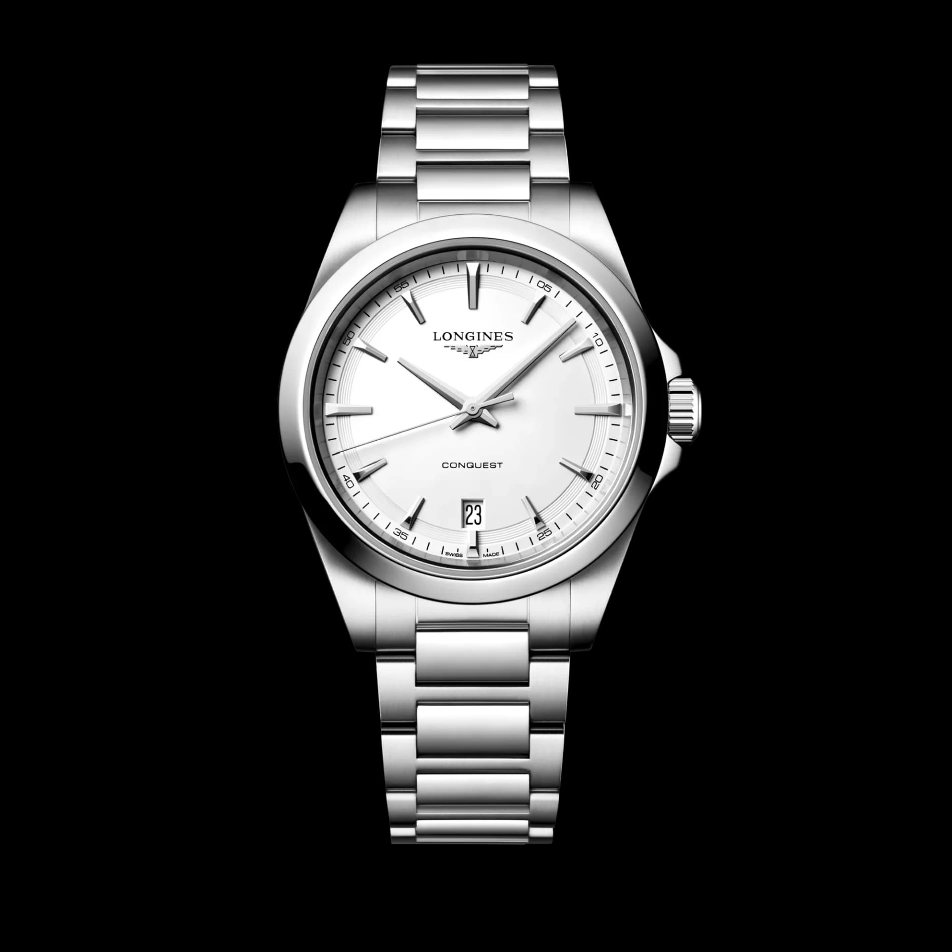 Longines Conquest 38 mm – Beyaz Kumlanmış Kadran