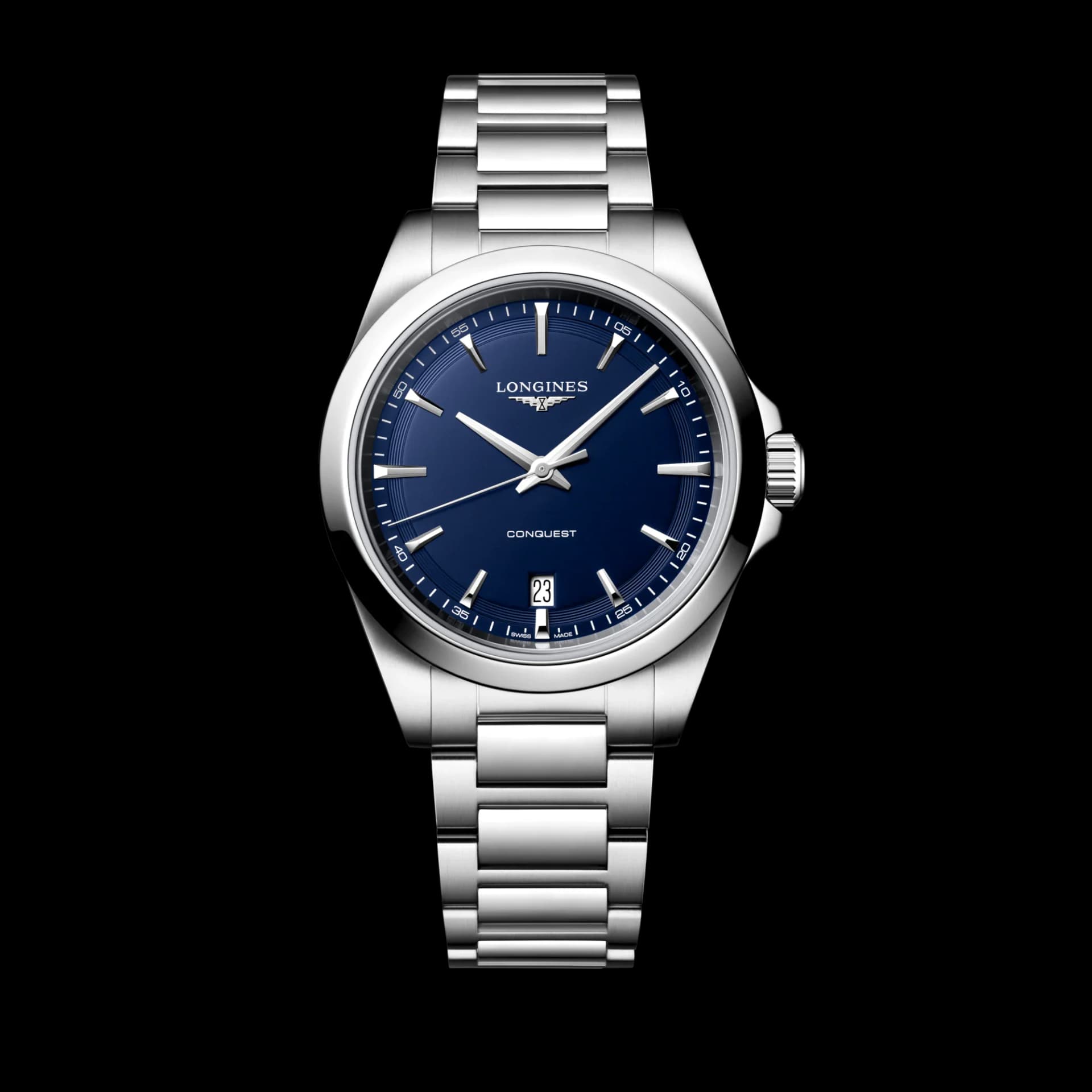 Longines Conquest 38 mm – Mavi Kumlanmış Kadran, Çelik Kasa