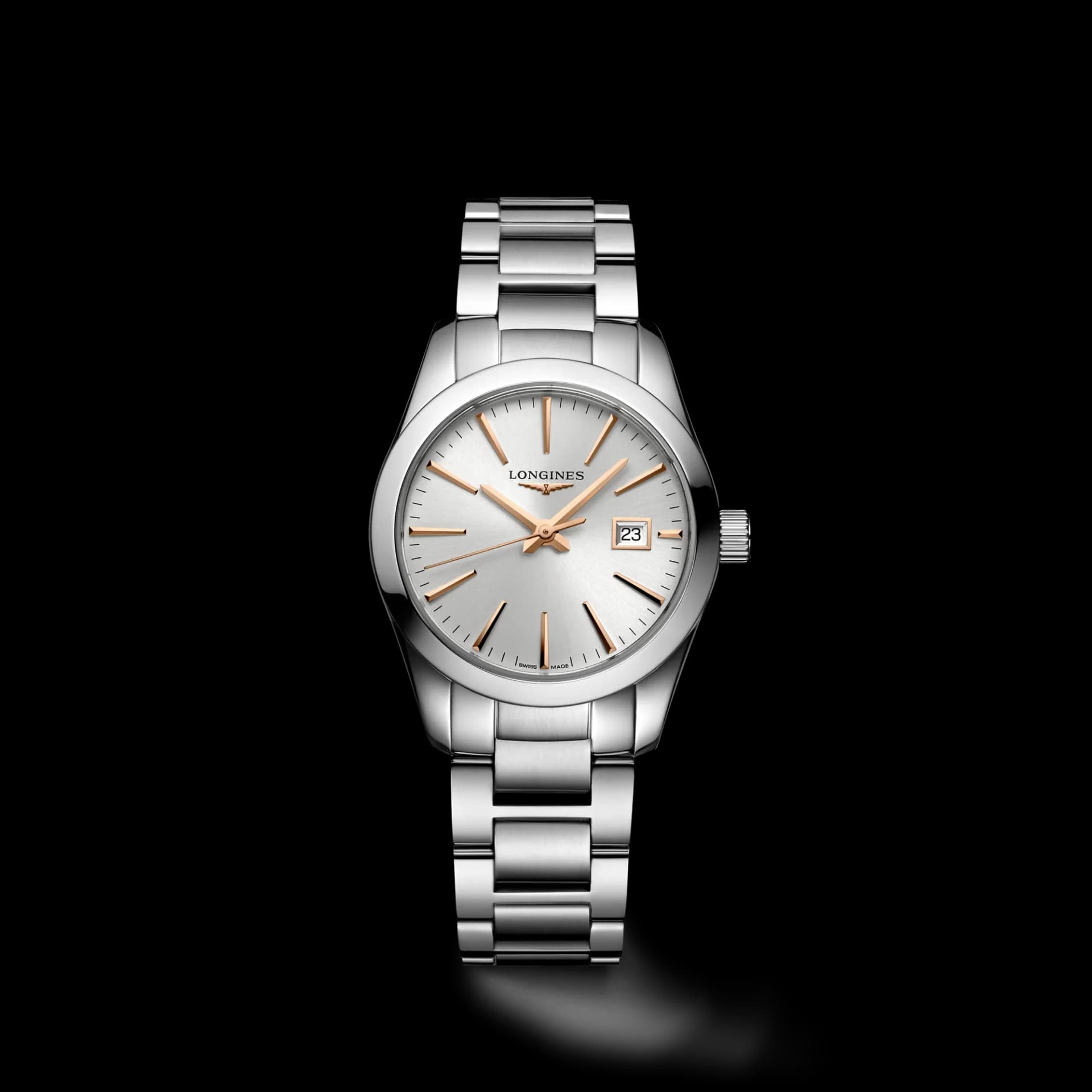 Longines Conquest Classic 29.5 mm – Güneş Işını Gümüş Kadran, Çelik Kasa