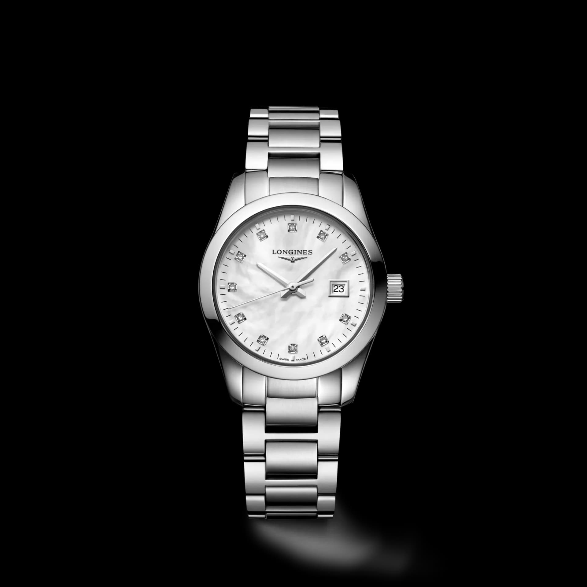 Longines Conquest Classic 29.5 mm – Beyaz Sedef Kadran, Çelik Kasa