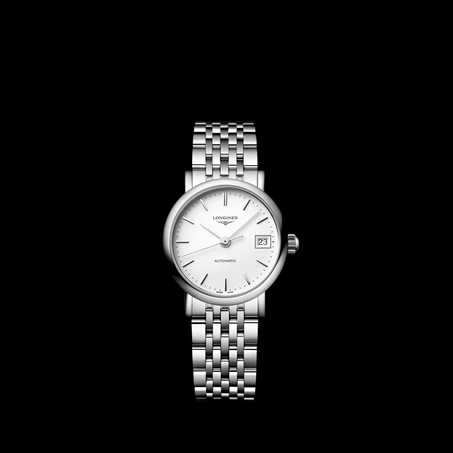 Longines Elegant Collection 25.5 mm – Beyaz Mat Kadran, Çelik Kasa, Aplike İndeksler