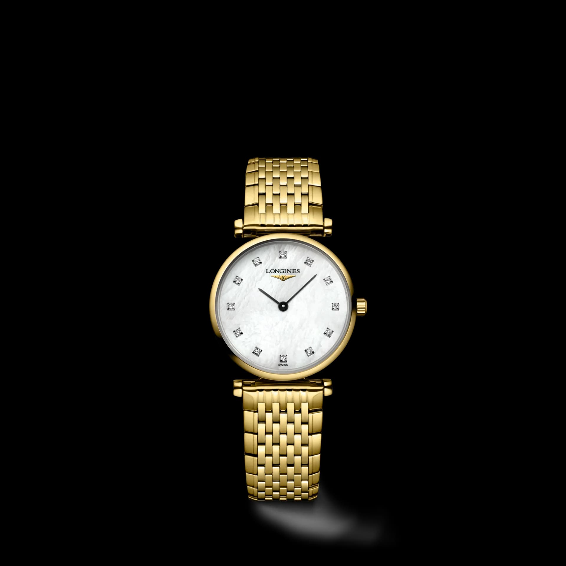 Longines La Grande Classique 24 mm – Beyaz Sedef Kadran, Sarı PVD