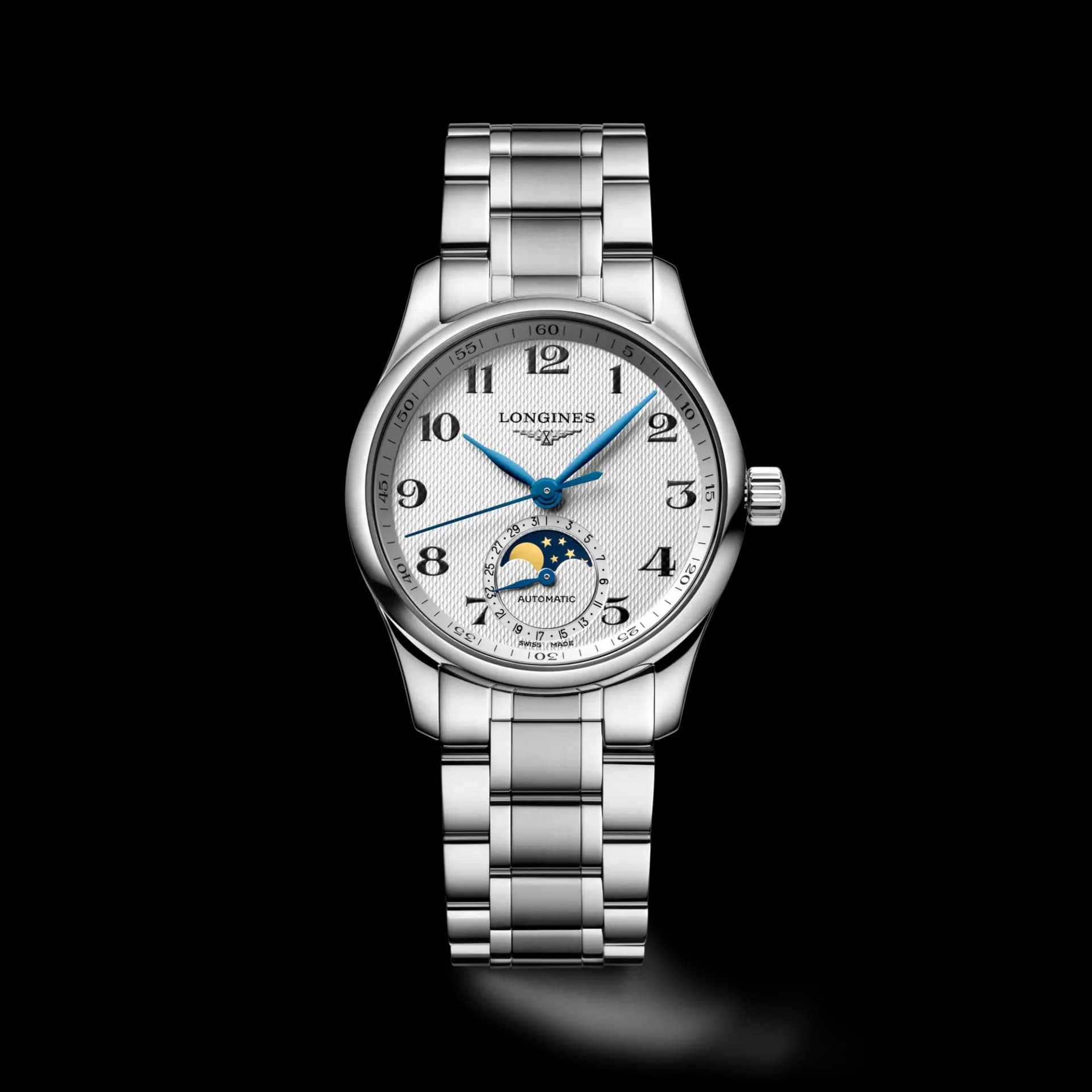 Longines Master Collection Moonphase 34 mm – Gümüş Barleycorn Kadran