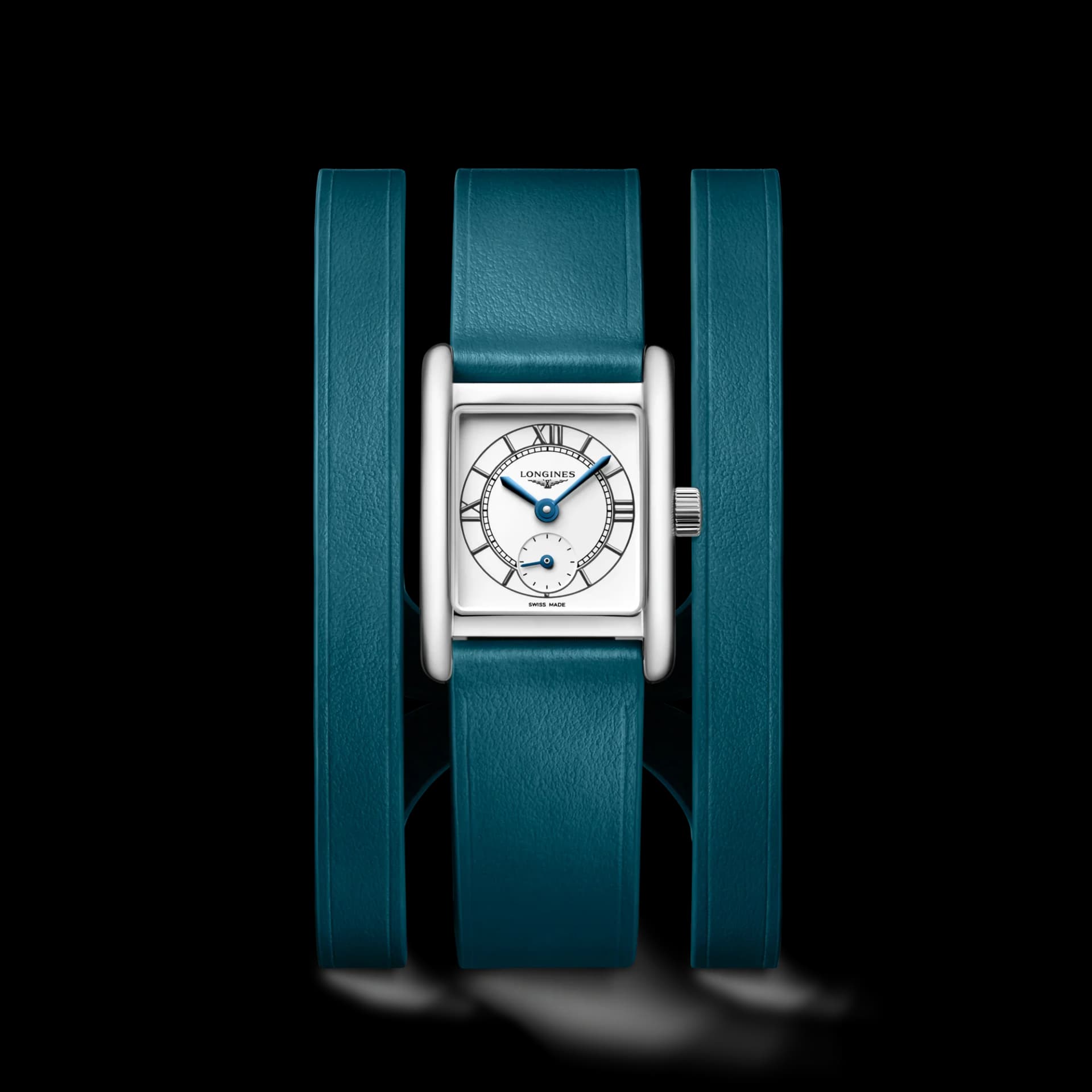 Longines Mini DolceVita 21.5 x 29 mm – Opalin Fildişi Kadran, Yeşil Deri Kayış
