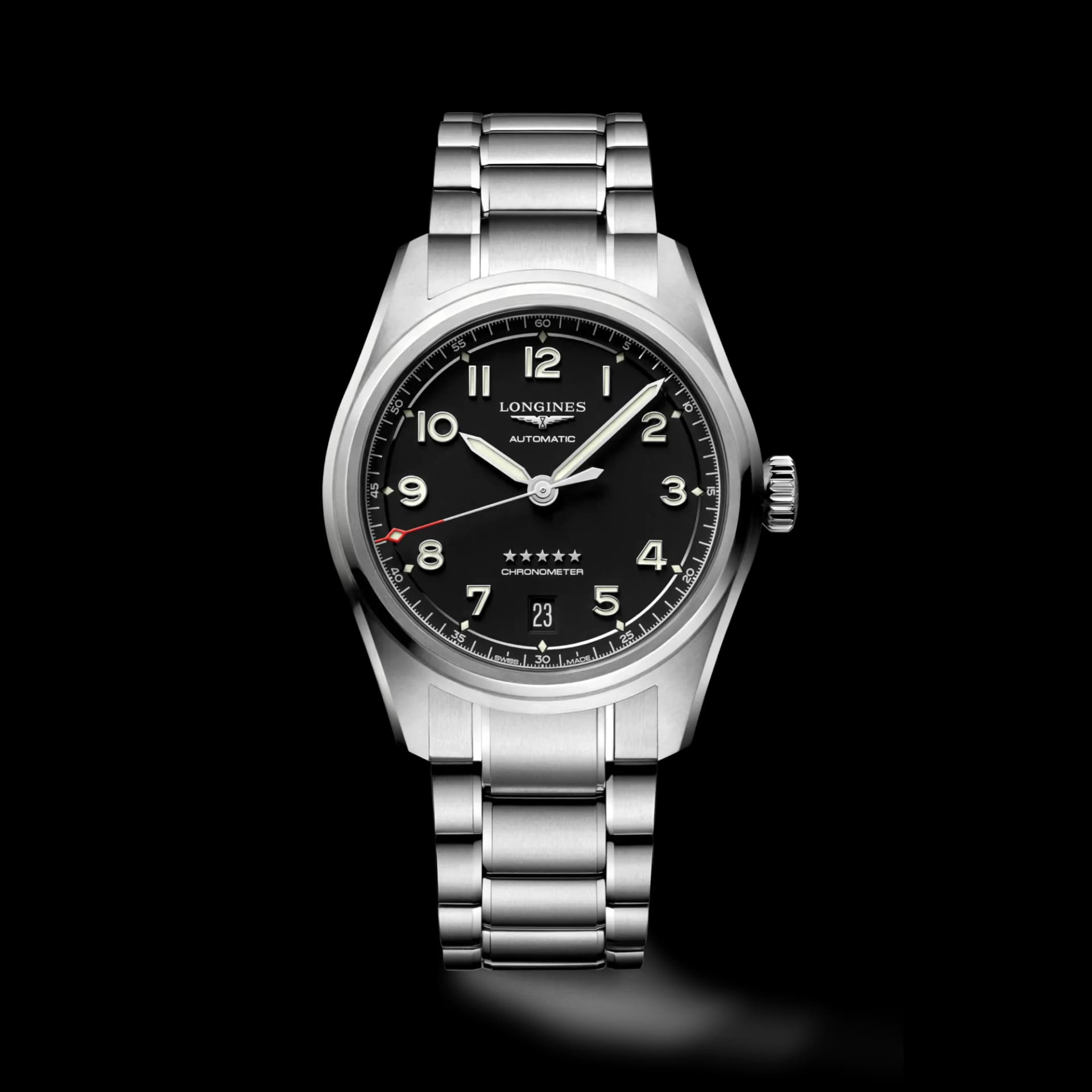 Longines Spirit 37 mm – Siyah Mat Kadran