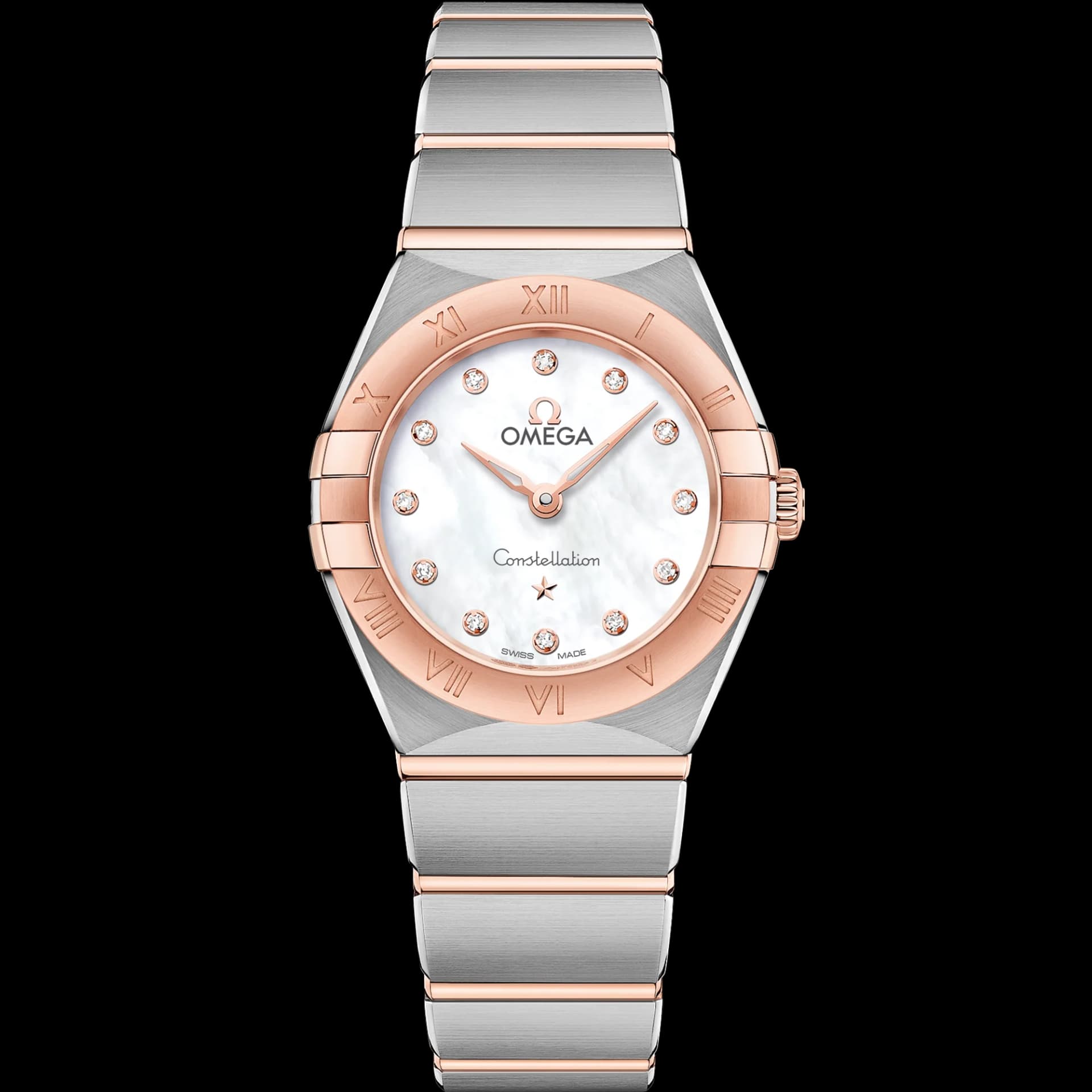 Omega Constellation Quartz 25 mm – Steel - Sedna Gold on Steel - Sedna Gold, White Dial
