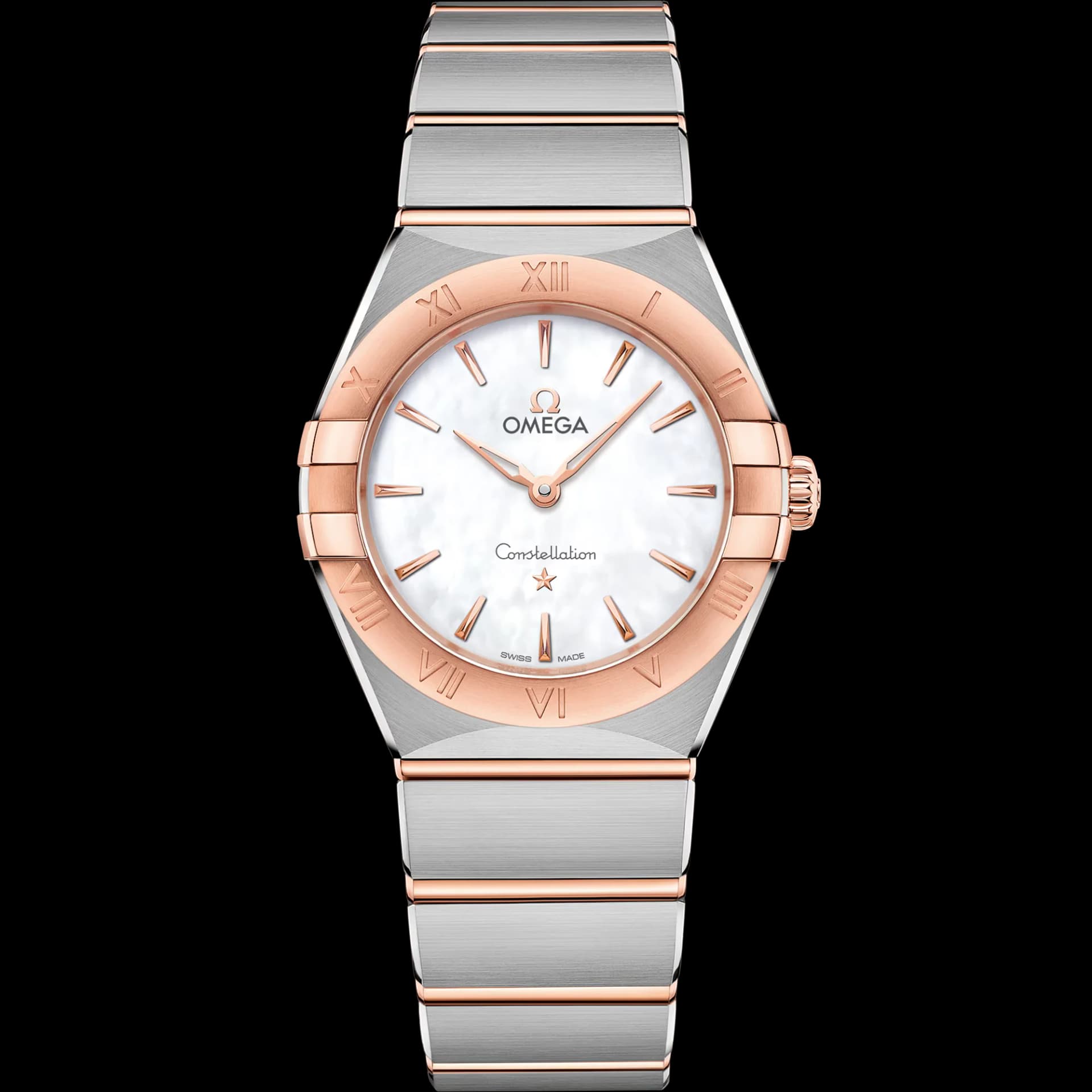 Omega Constellation Quartz 28 mm – Steel - Sedna Gold on Steel - Sedna Gold, White Dial