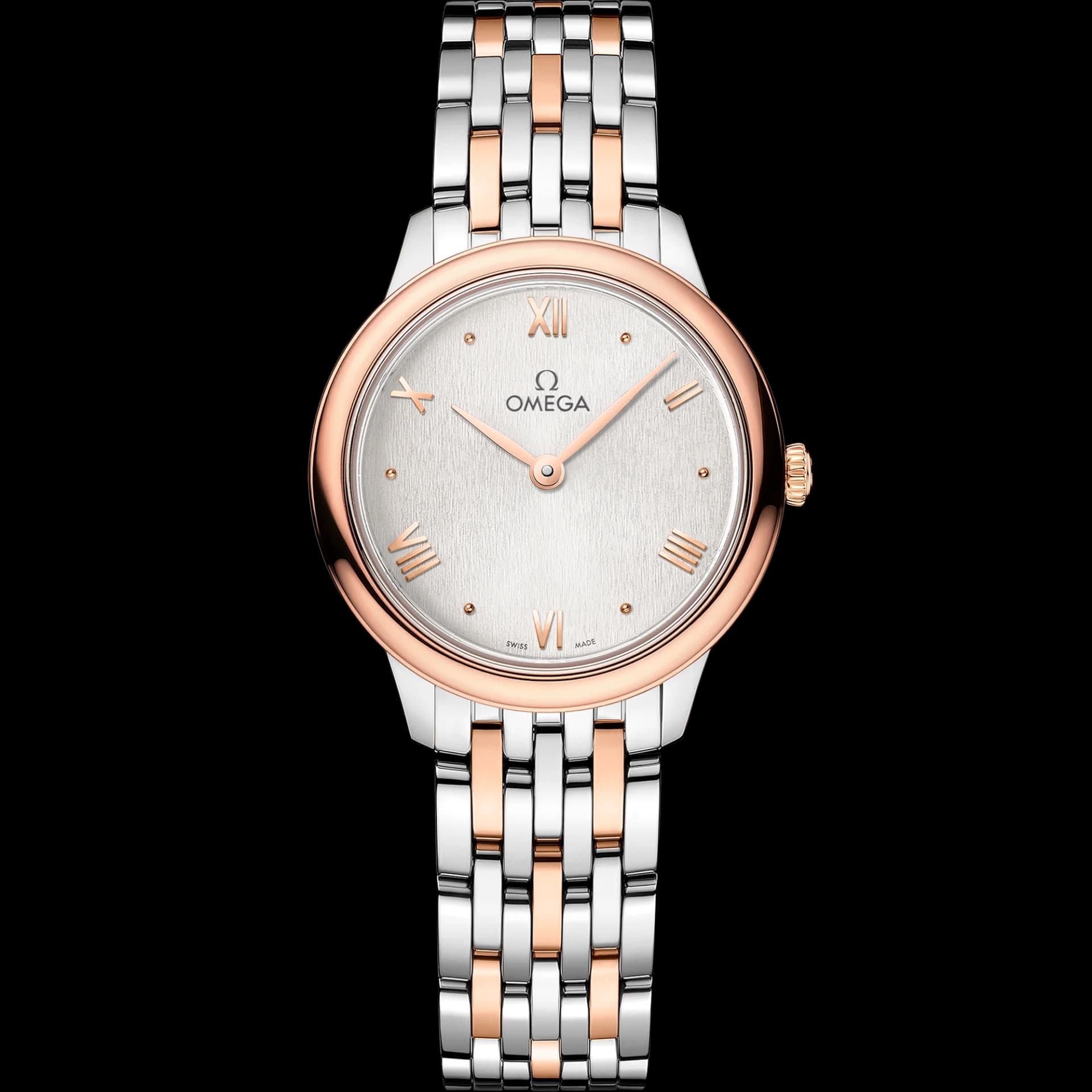 Omega De Ville Prestige Quartz 27.5 mm – Steel - Sedna Gold on Steel - Sedna Gold, Silver Dial