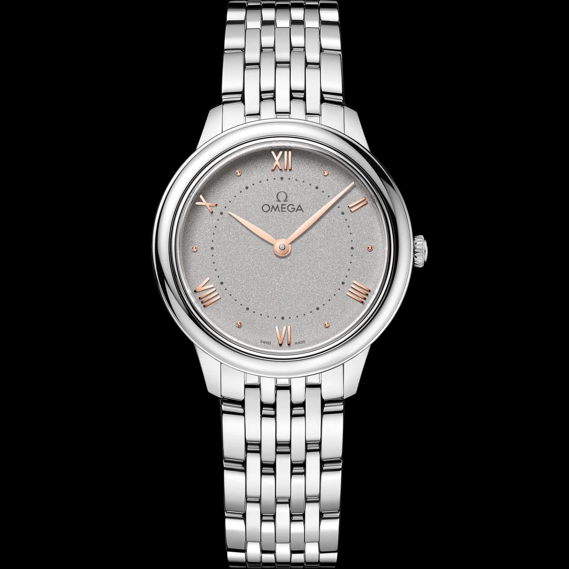 Omega De Ville Prestige Quartz 30 mm – Steel on Steel, Grey Dial