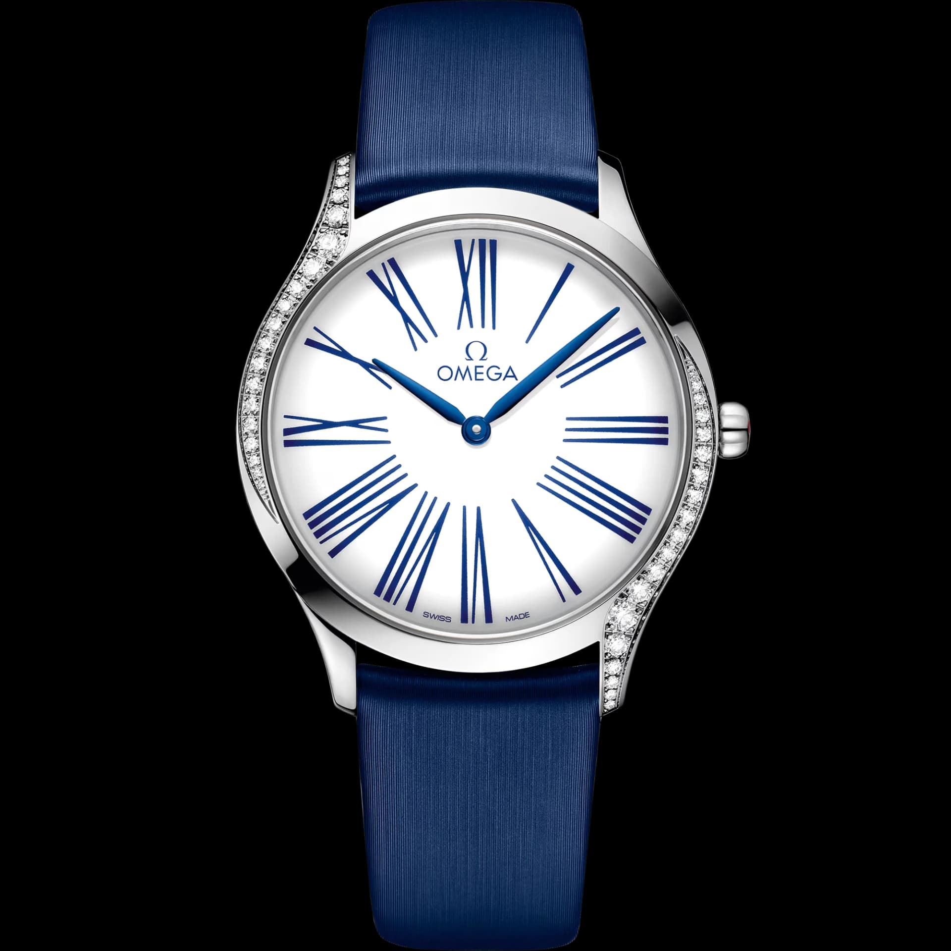 Omega De Ville Trésor Quartz 36 mm – Steel on Fabric Strap, White Dial