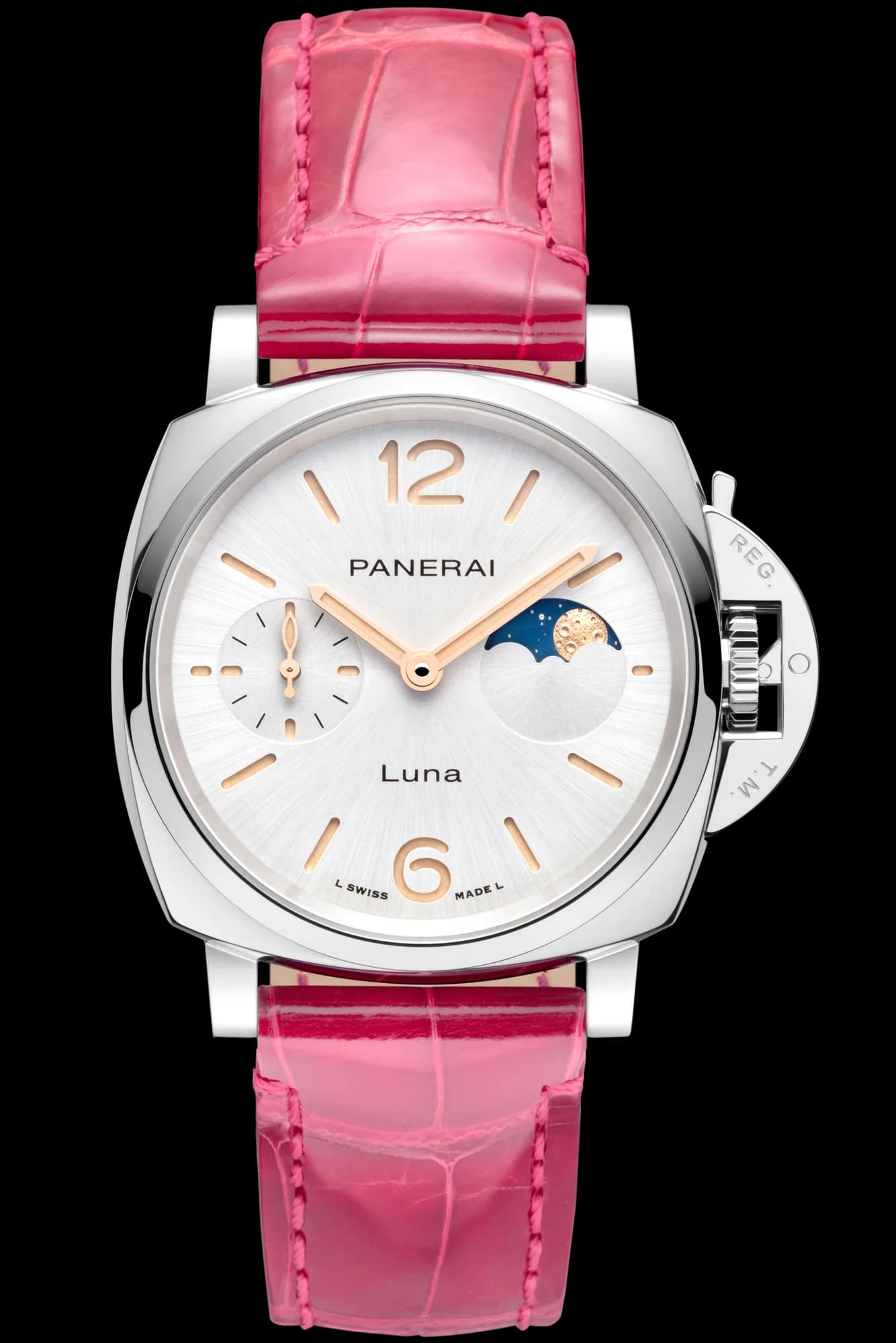 Panerai Luminor Due Luna 38 mm – Beyaz Kadran, Timsah Derisi Kayış