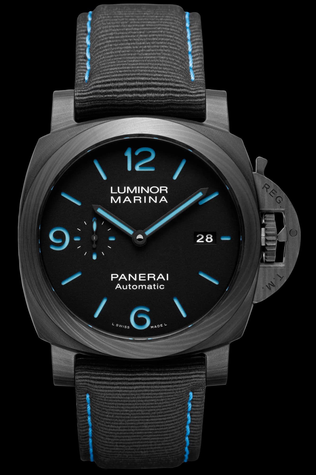 Panerai Luminor Marina 44 mm – Siyah Kadran, Carbotech, Tekstil Kayış