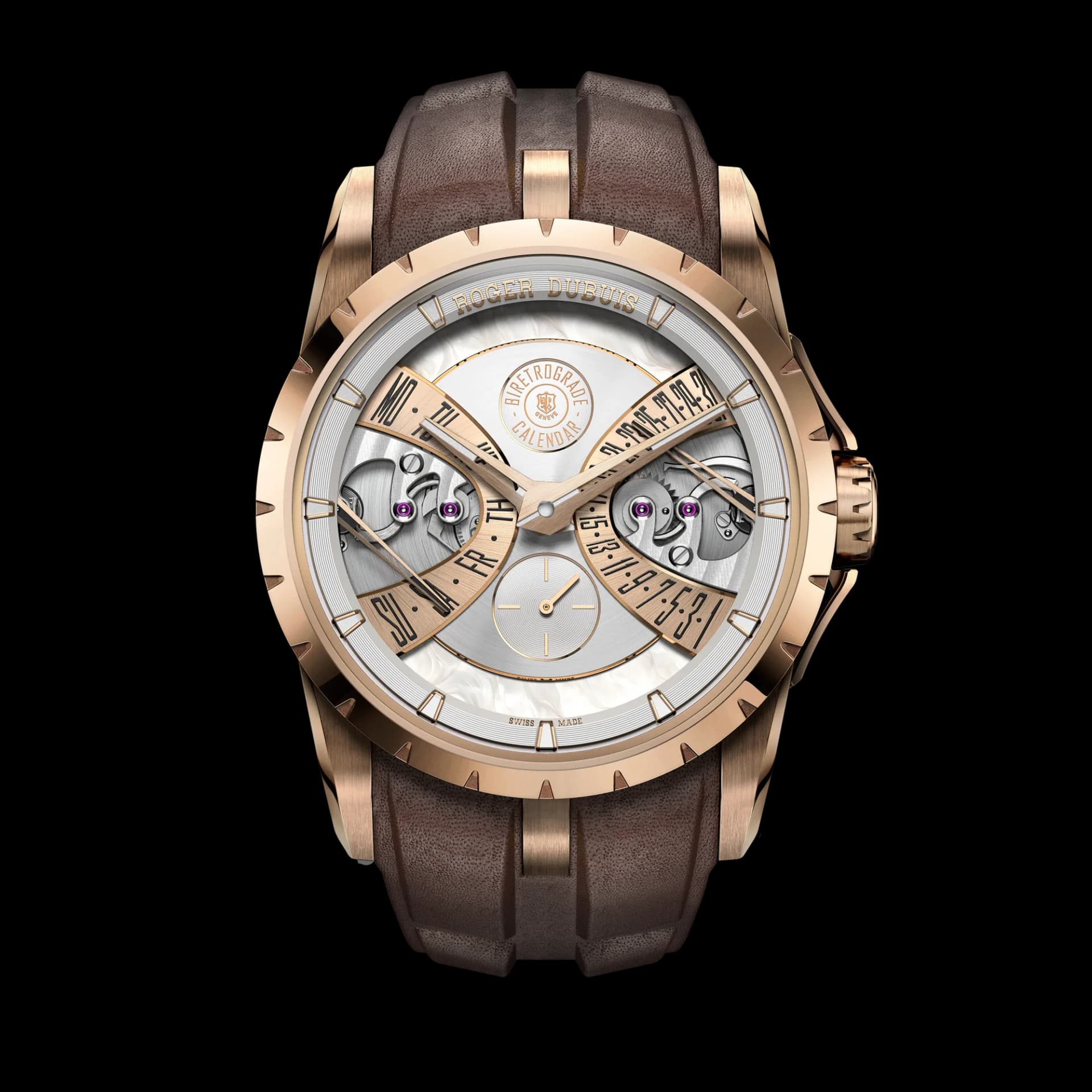 Roger Dubuis Excalibur Biretrograde Calendar 40mm – Kahverengi Deri Kayış