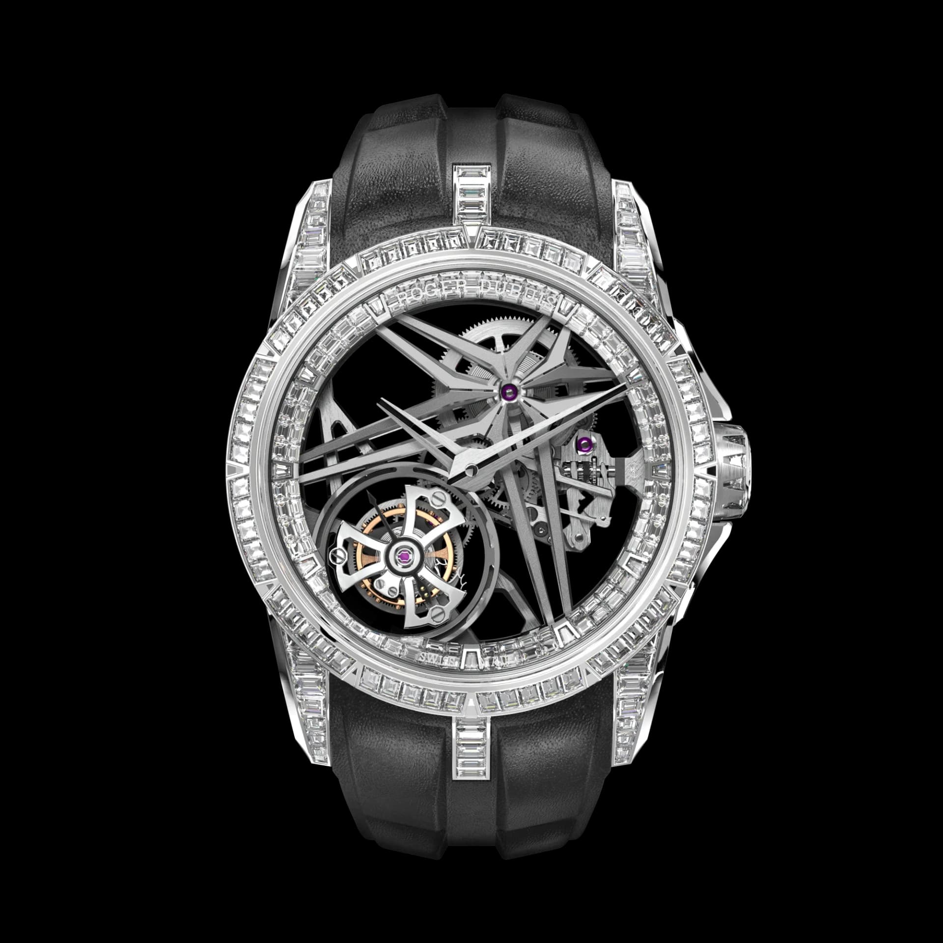 Roger Dubuis Excalibur Monotourbillon White Gold 42mm – Siyah Deri Kayış
