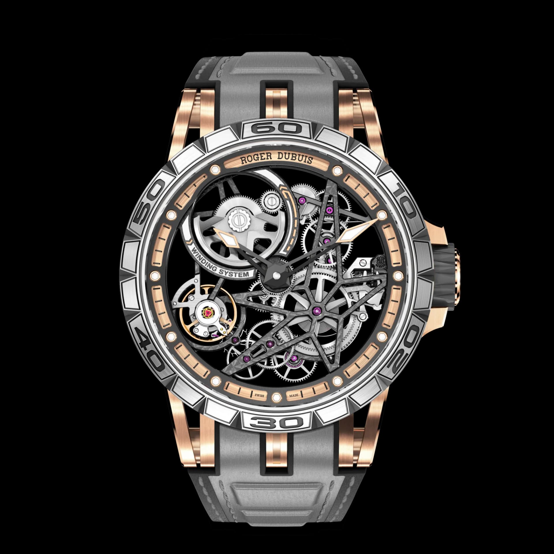 Roger Dubuis Excalibur Spider Monobalancier Pink Gold 45mm – Siyah Kadran