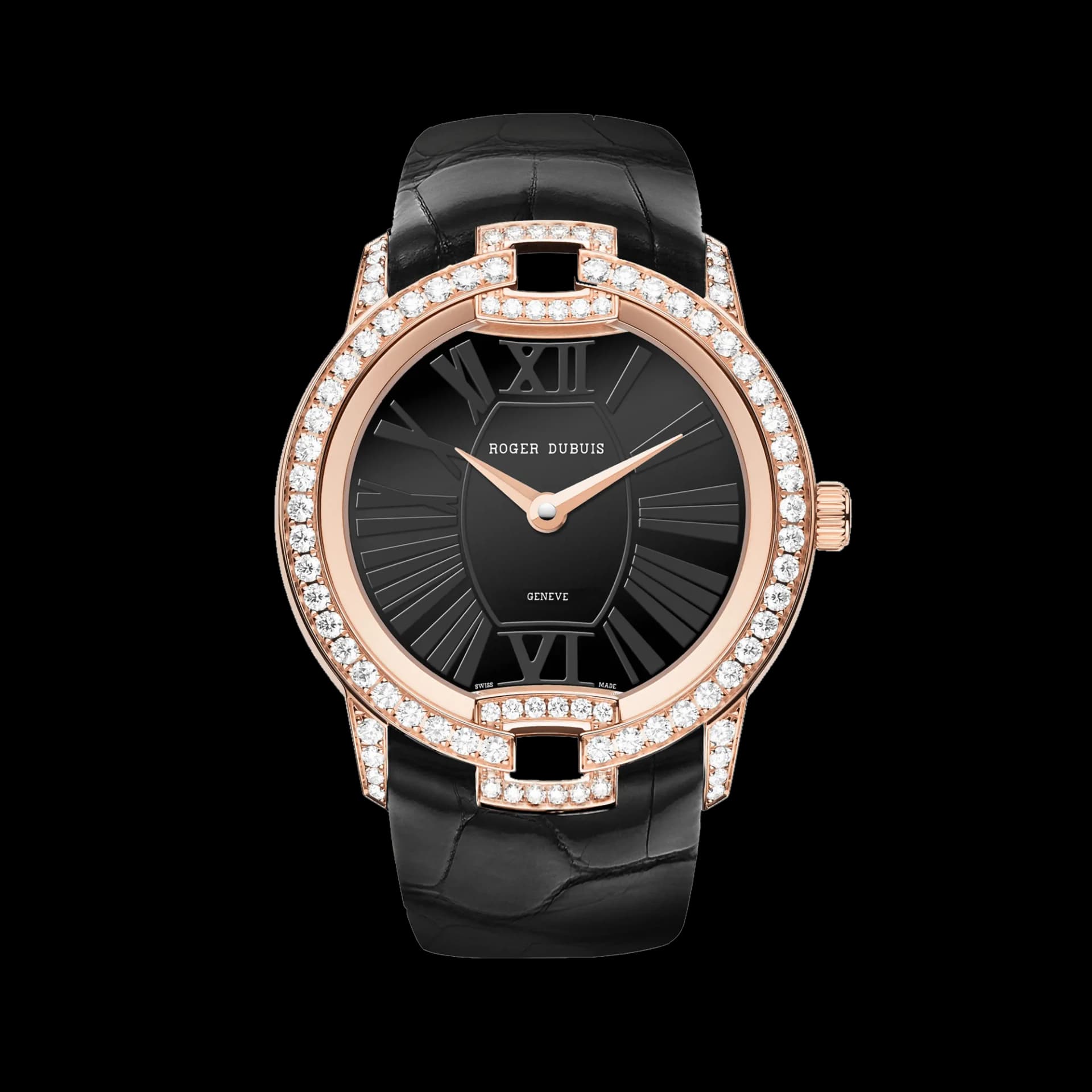Roger Dubuis Velvet Pink Gold 36mm – Siyah Timsah Derisi Kayış