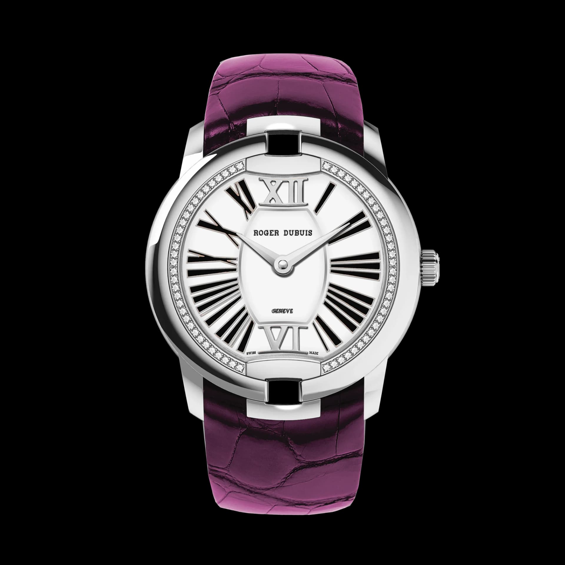 Roger Dubuis Velvet White Gold 36mm – Mor Timsah Derisi Kayış