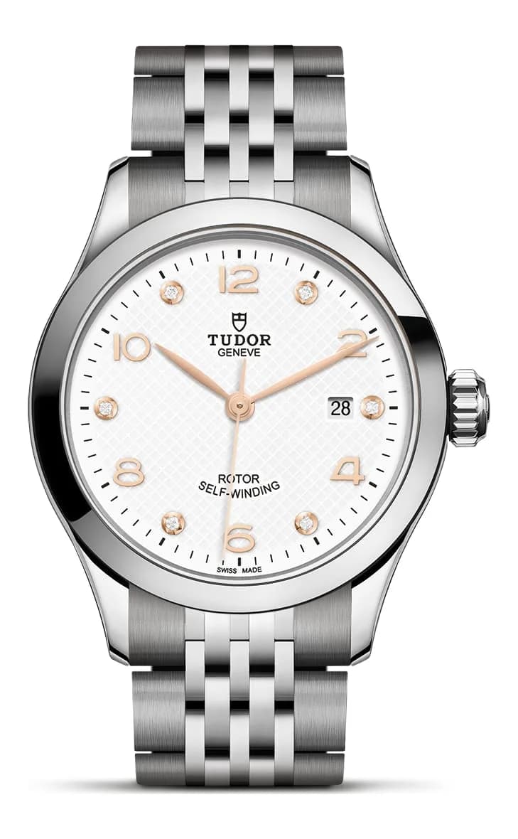 Tudor 1926 – 28 mm, White Diamond-Set Dial, Steel Bracelet