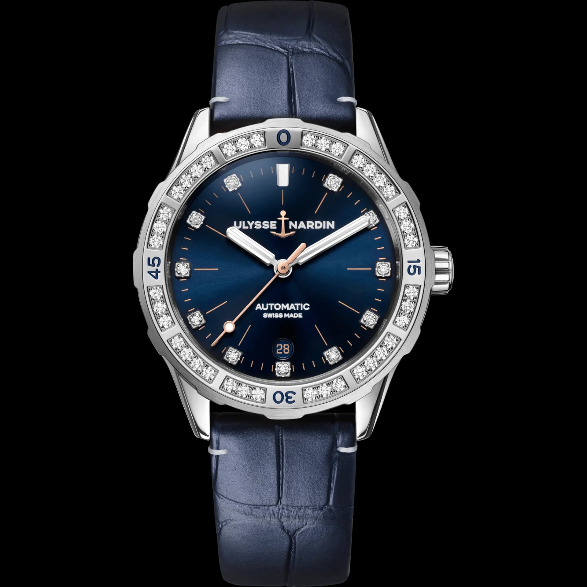 Ulysse Nardin Diver 39 mm – Mavi Kadran, Mavi Timsah Derisi Kayış