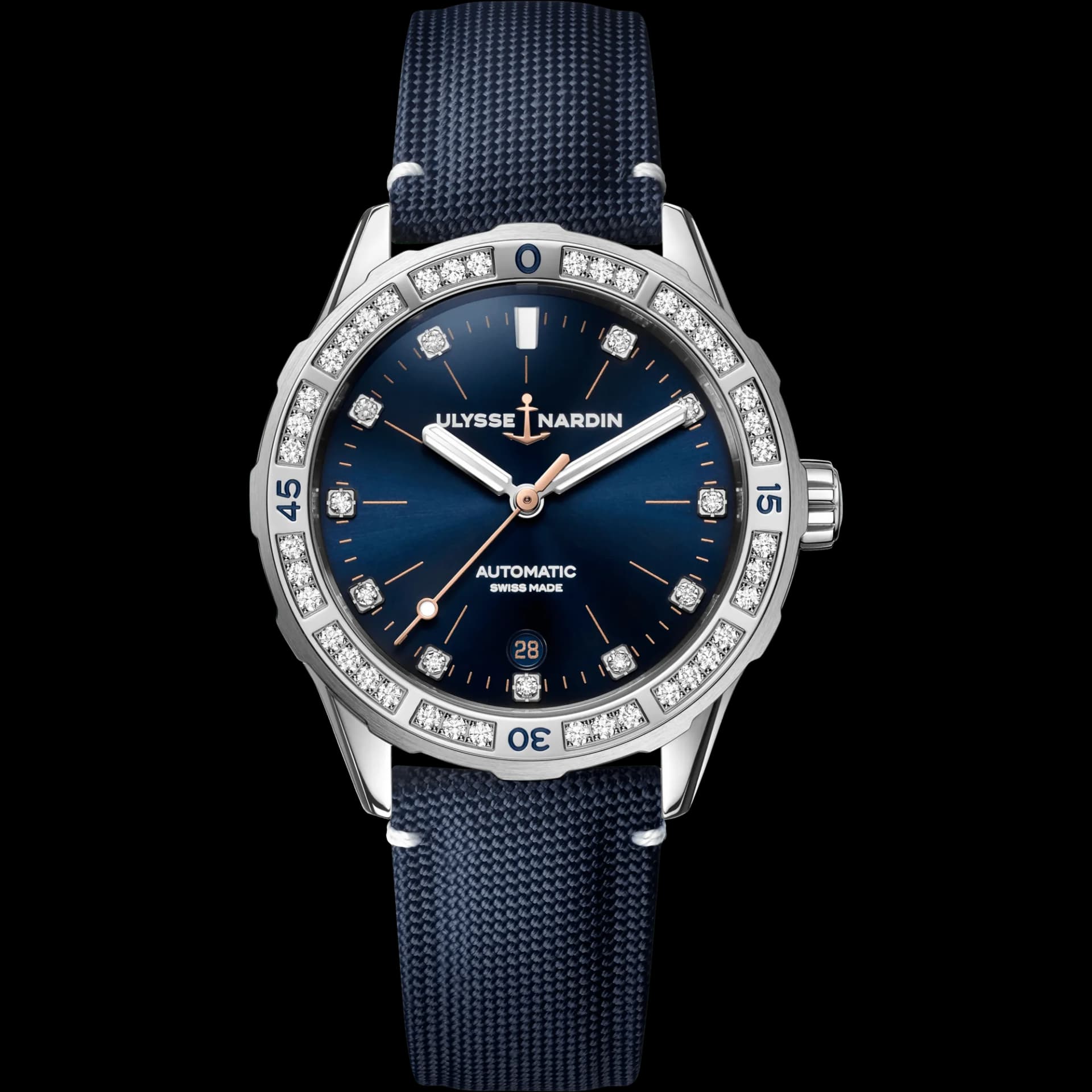 Ulysse Nardin Diver 39 mm – Mavi Kadran, Mavi Kumaş Kayış
