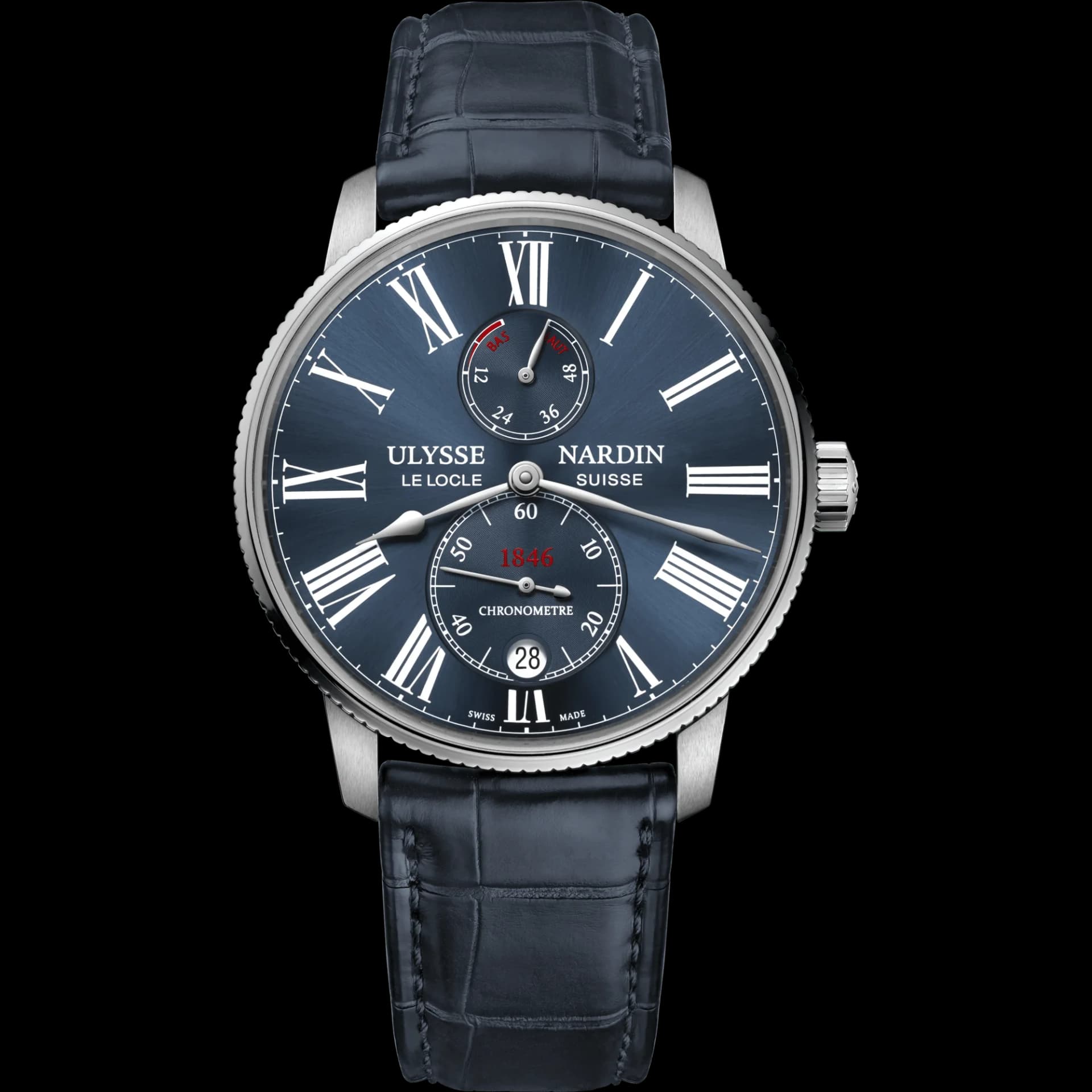 Ulysse Nardin Marine Torpilleur 42 mm – Mavi Kadran, Mavi Timsah Derisi Kayış