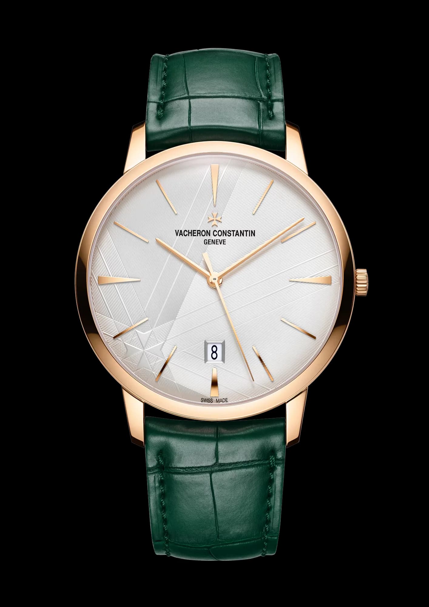 Vacheron Constantin Patrimony Self-Winding 40 mm Pink Gold – Gümüş Kadran, Yeşil Kayış