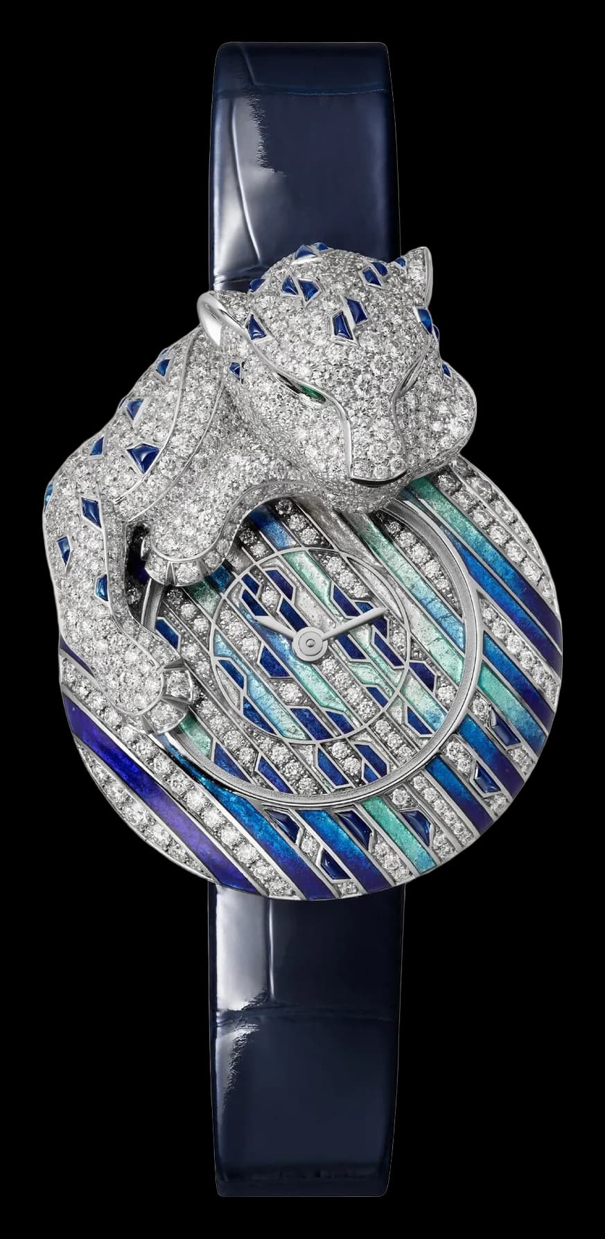 Cartier Panthère Jewelry Watch 28.4 mm – Beyaz Altın, Pırlanta, Mavi Kadran